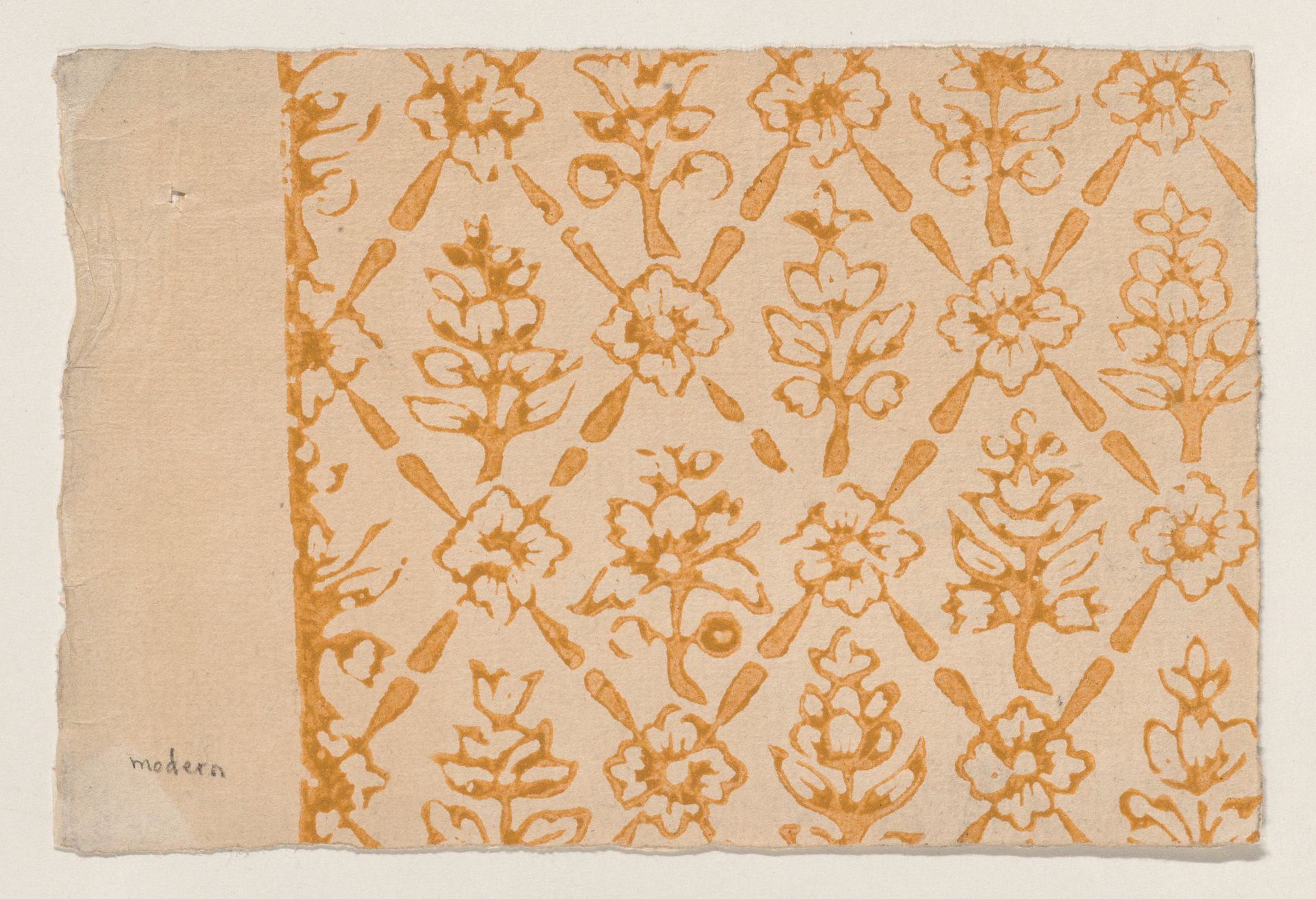 Sheet with overall floral pattern by Anonymous