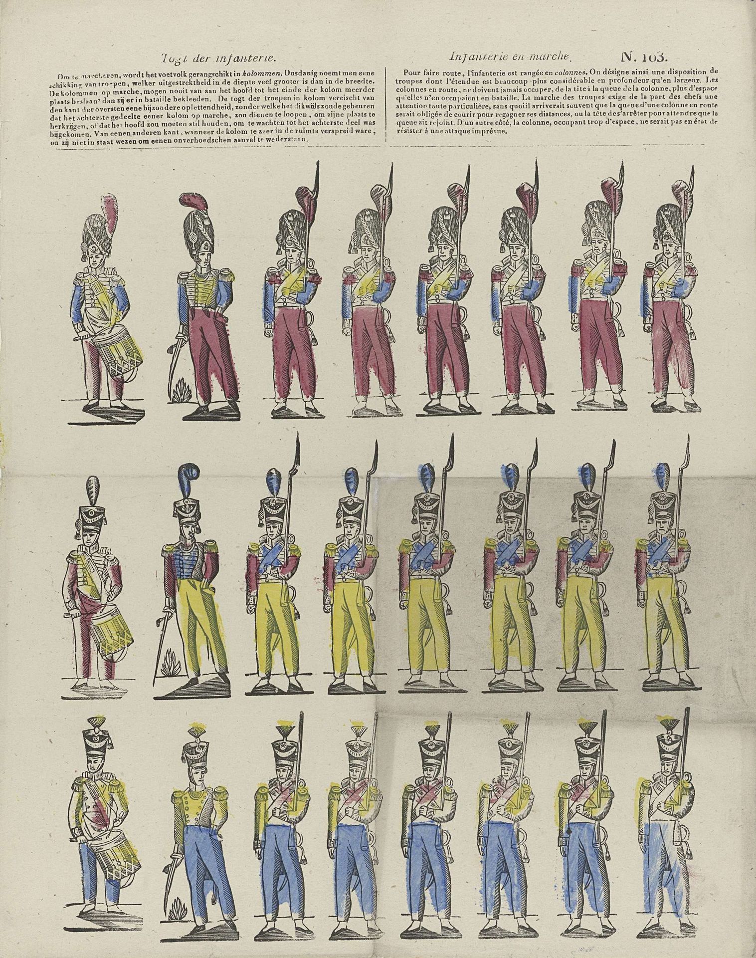 Togt der infanterie / Infanterie en marche by Philippus Jacobus Brepols