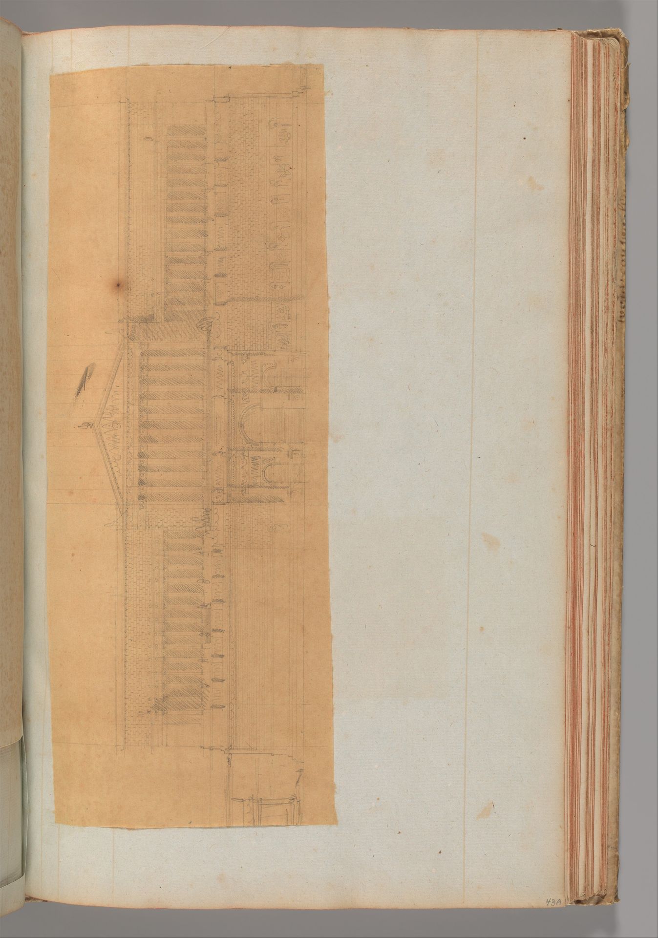 Page from a Scrapbook containing Drawings and Several Prints of Architecture, Interiors, Furniture and Other Objects by Charles Percier