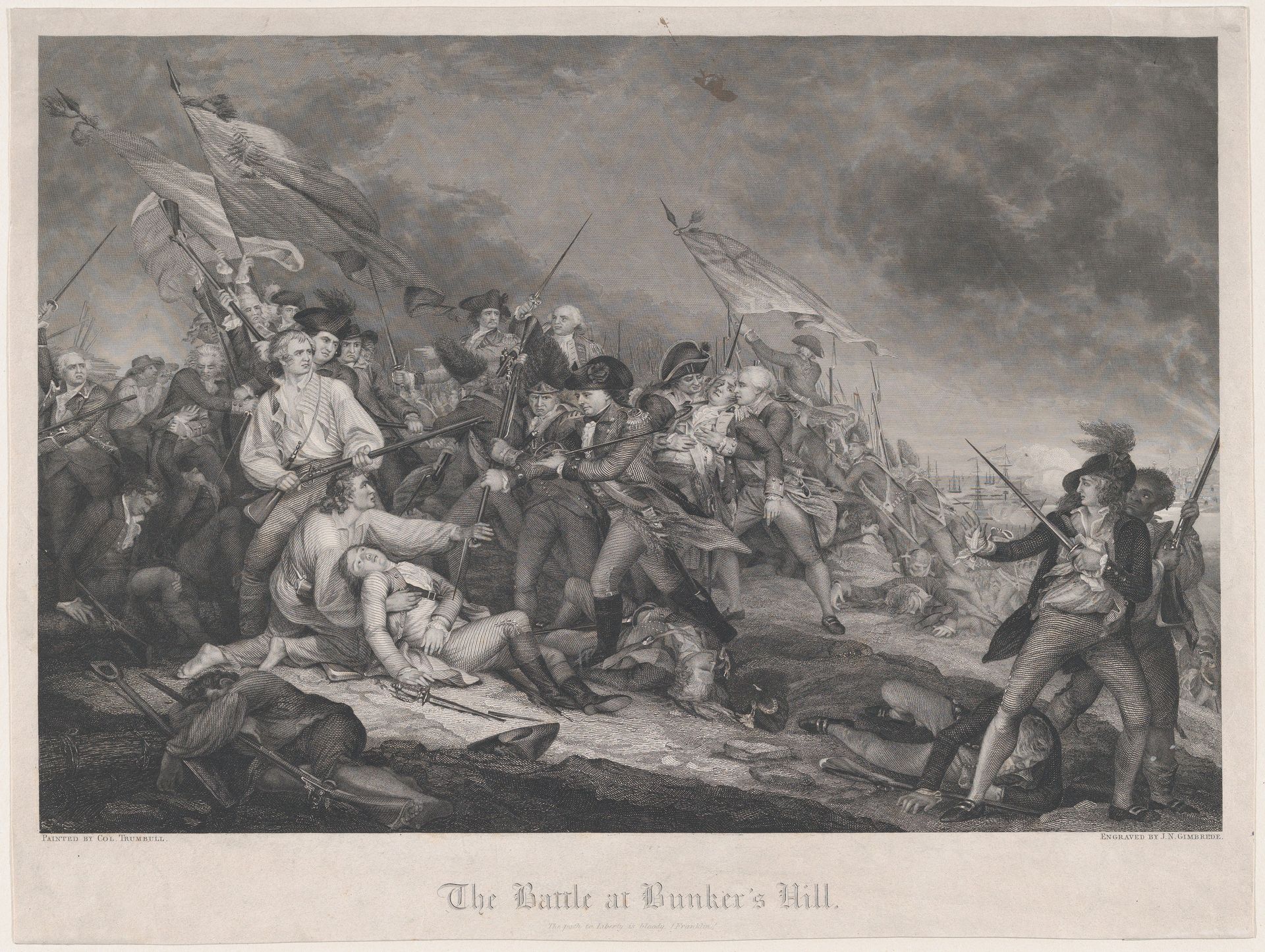 The Battle at Bunker's Hill (June 17, 1775) by Joseph Napoleon Gimbrede