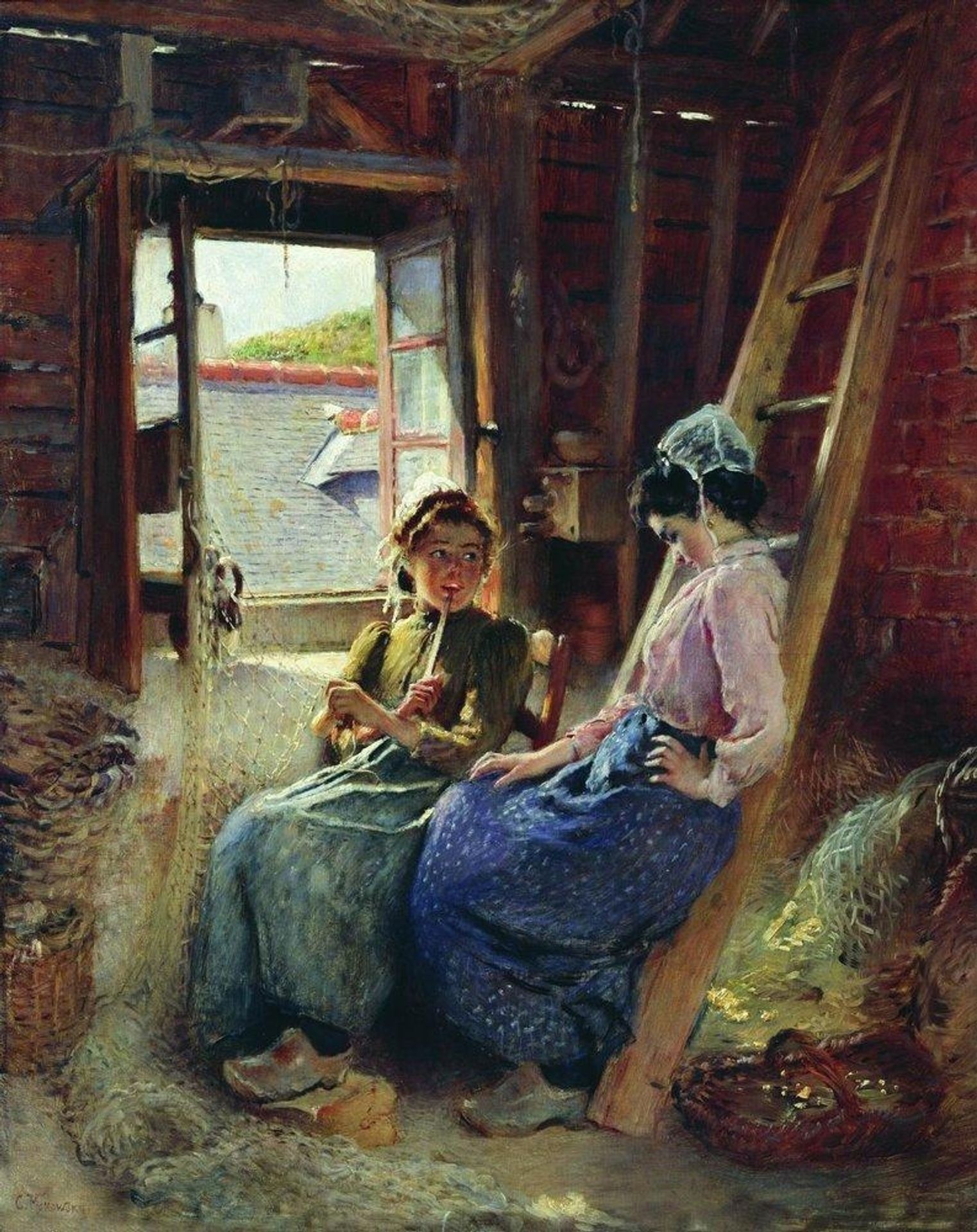 Two Breton Women by Konstantin Egorovich Makovsky