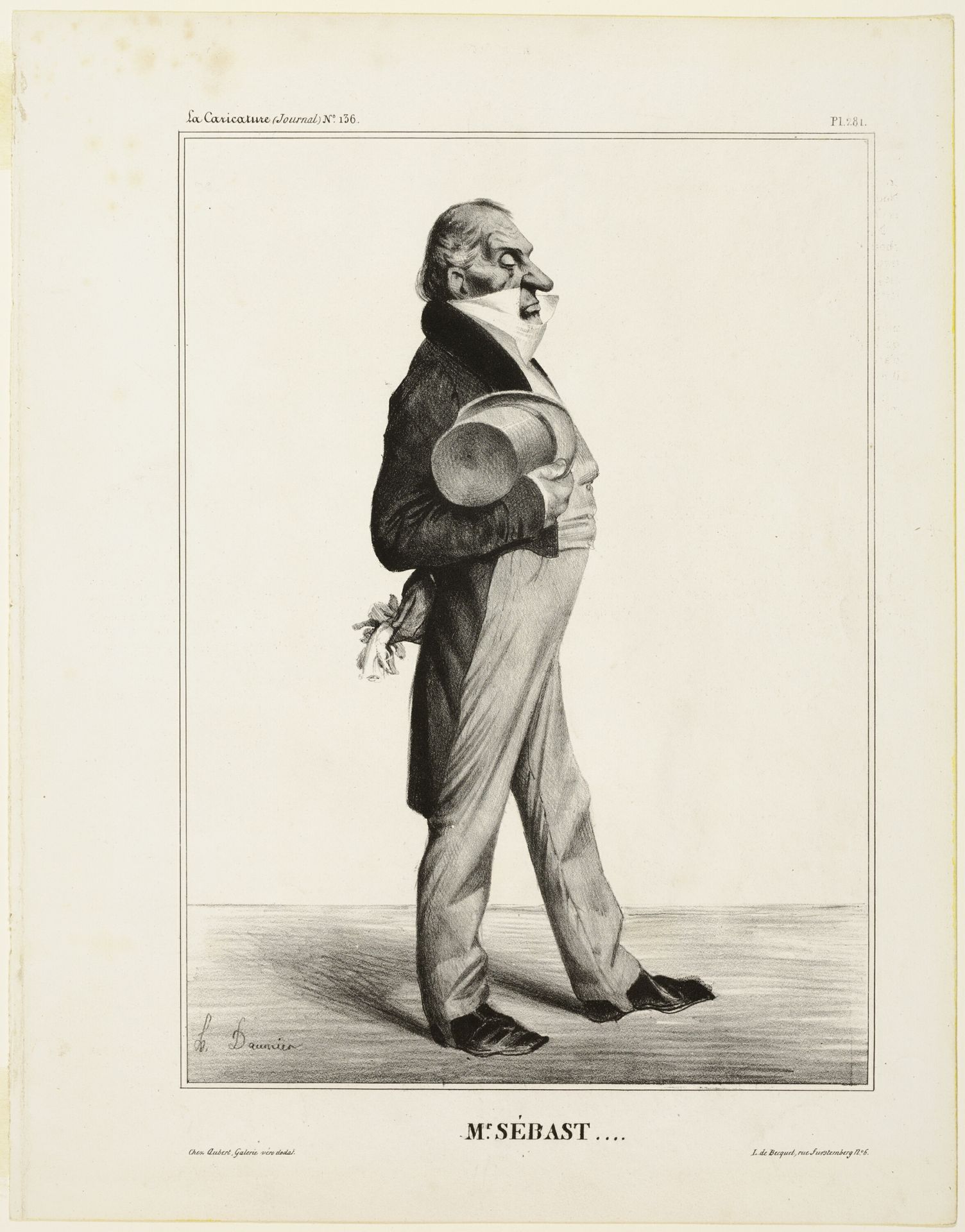 Mr. Sébast ...., plate 281 from Célébrités de la Caricature by Honoré Daumier