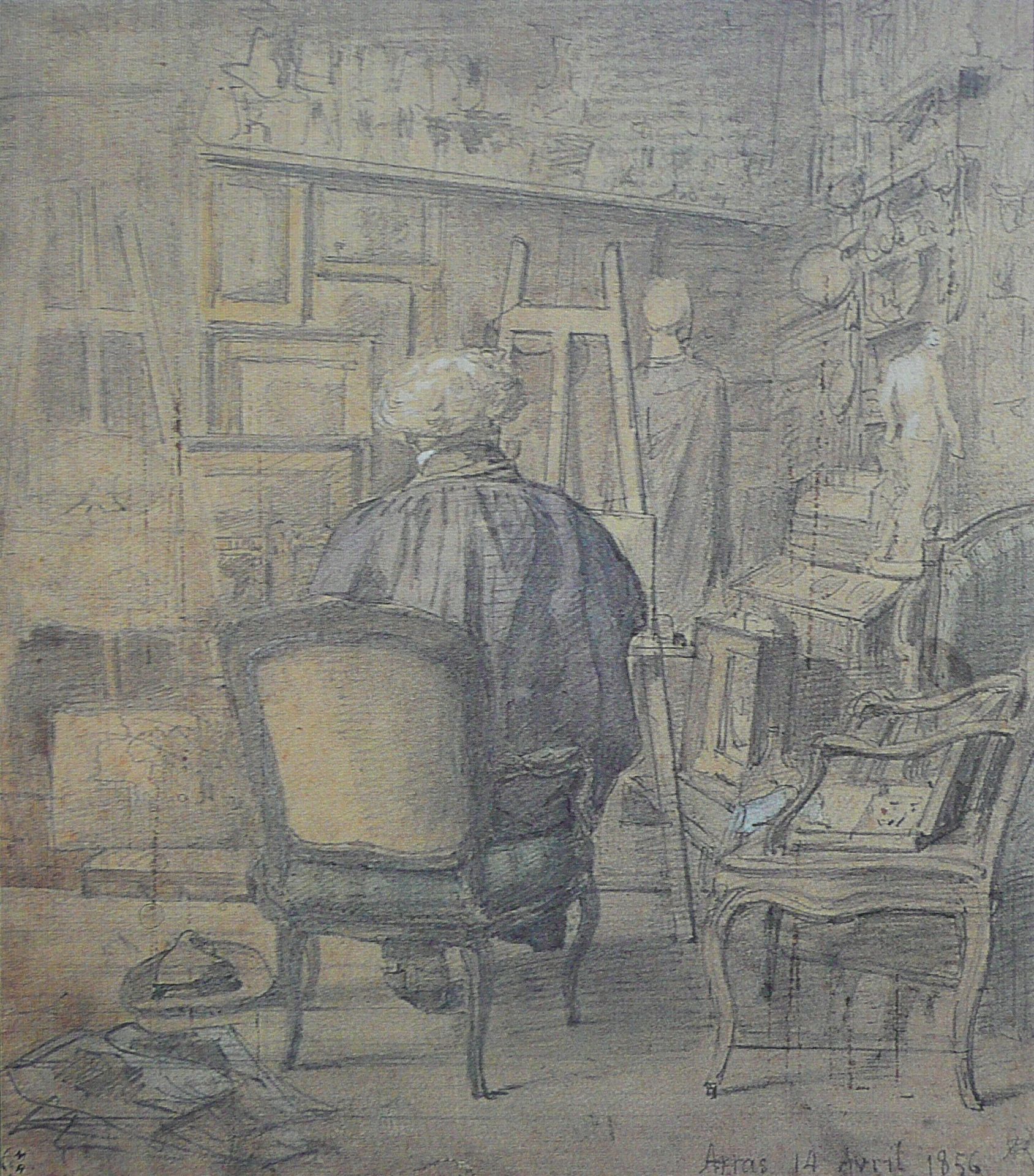 Corot in the Studio of Constant Dutilleux by Camille Corot