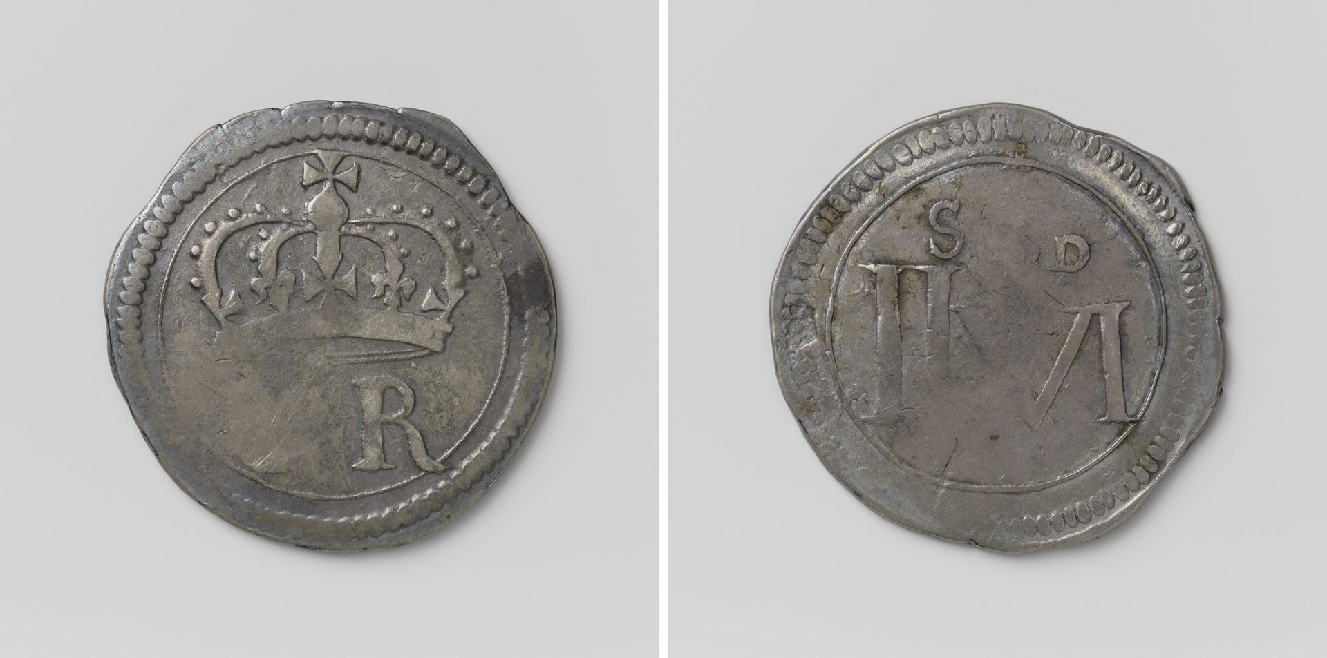 Halve crown, noodmunt van Karel I, koning van Engeland te Ormond geslagen van het door de ingezetenen opgebrachte zilver by Anonymous