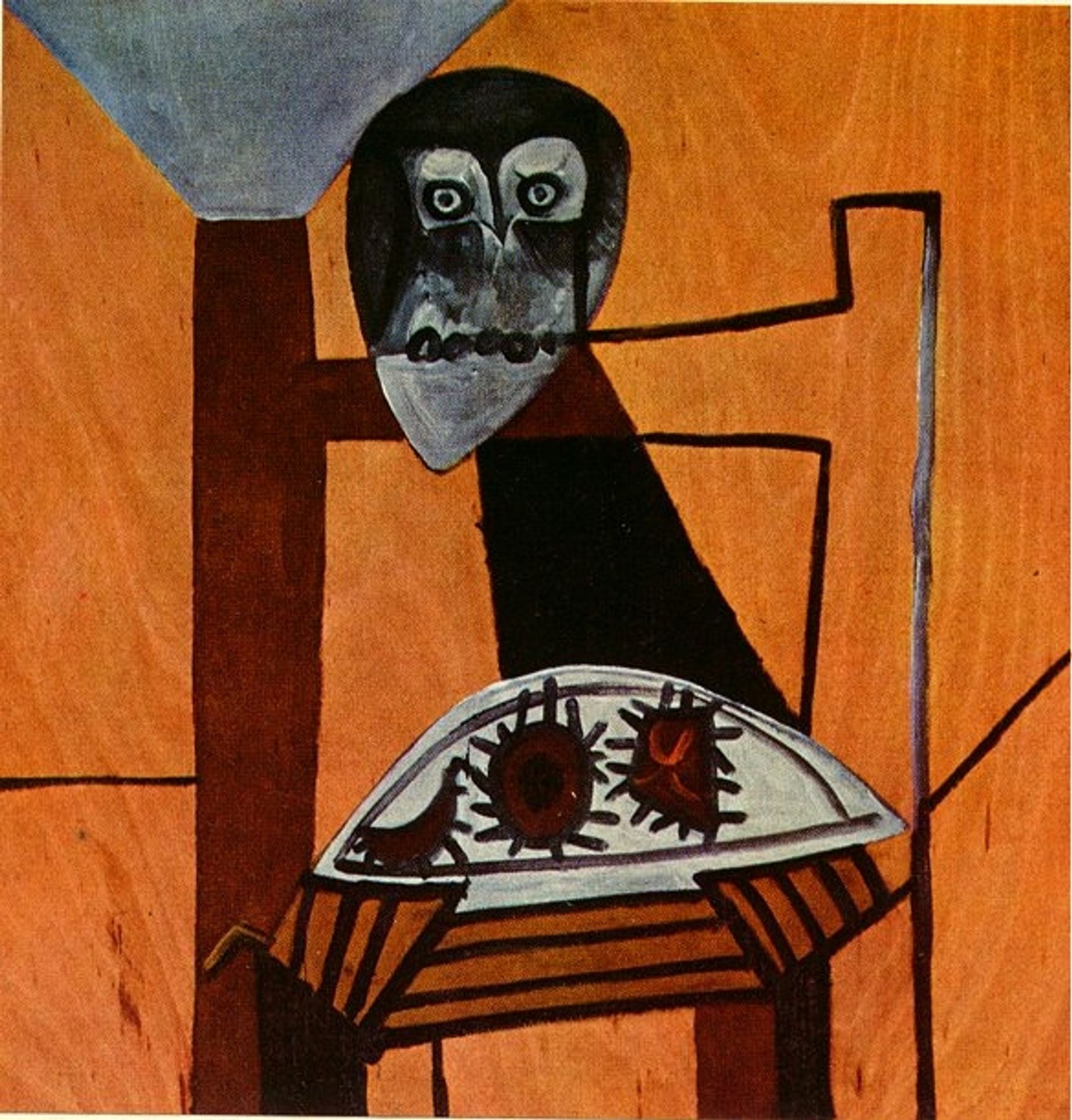 Owl on a chair and sea urchins by Pablo Picasso