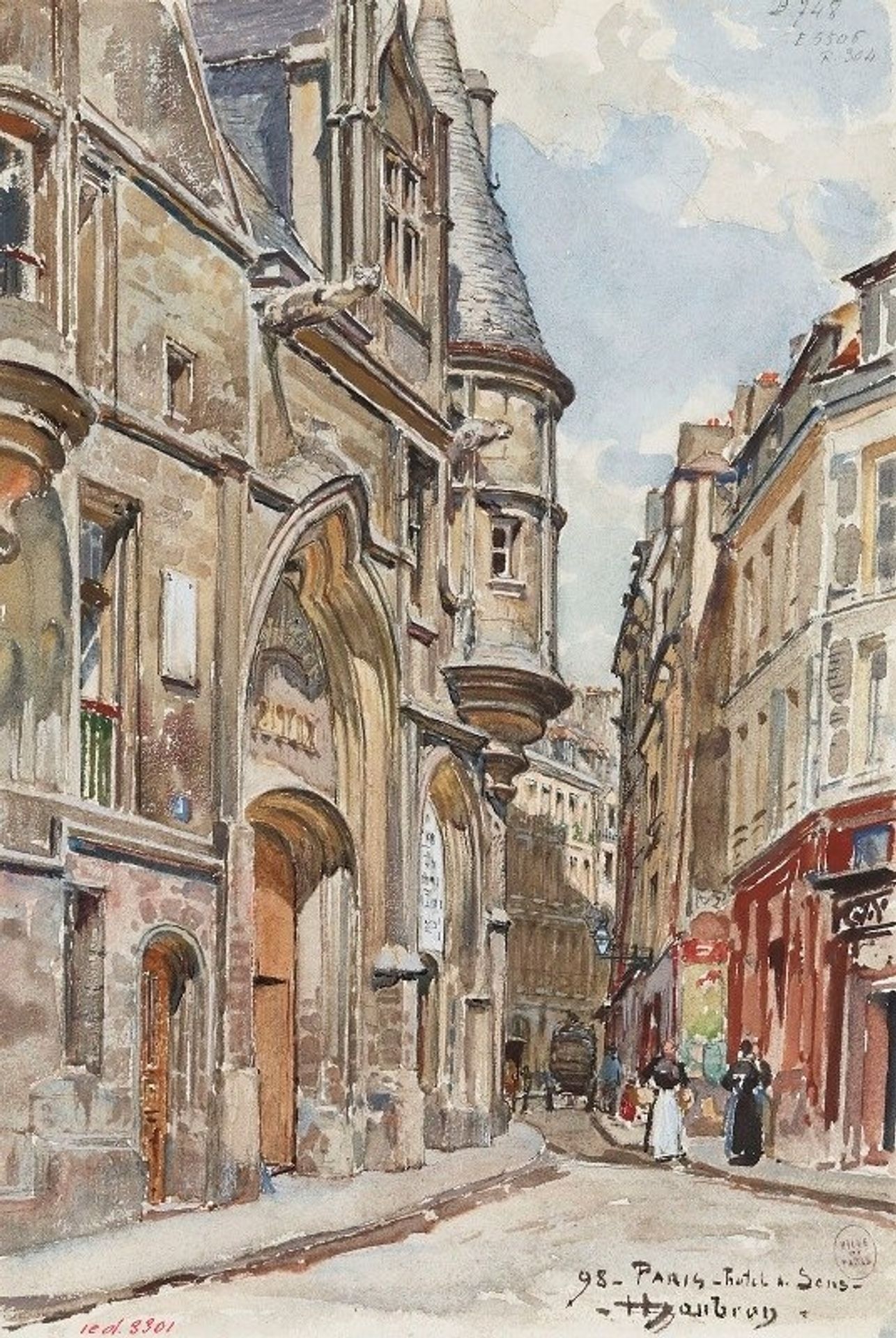 l’Hôtel de Sens, 1 rue du Figuier, en 1898, 4ème arrondissement by Frédéric Houbron