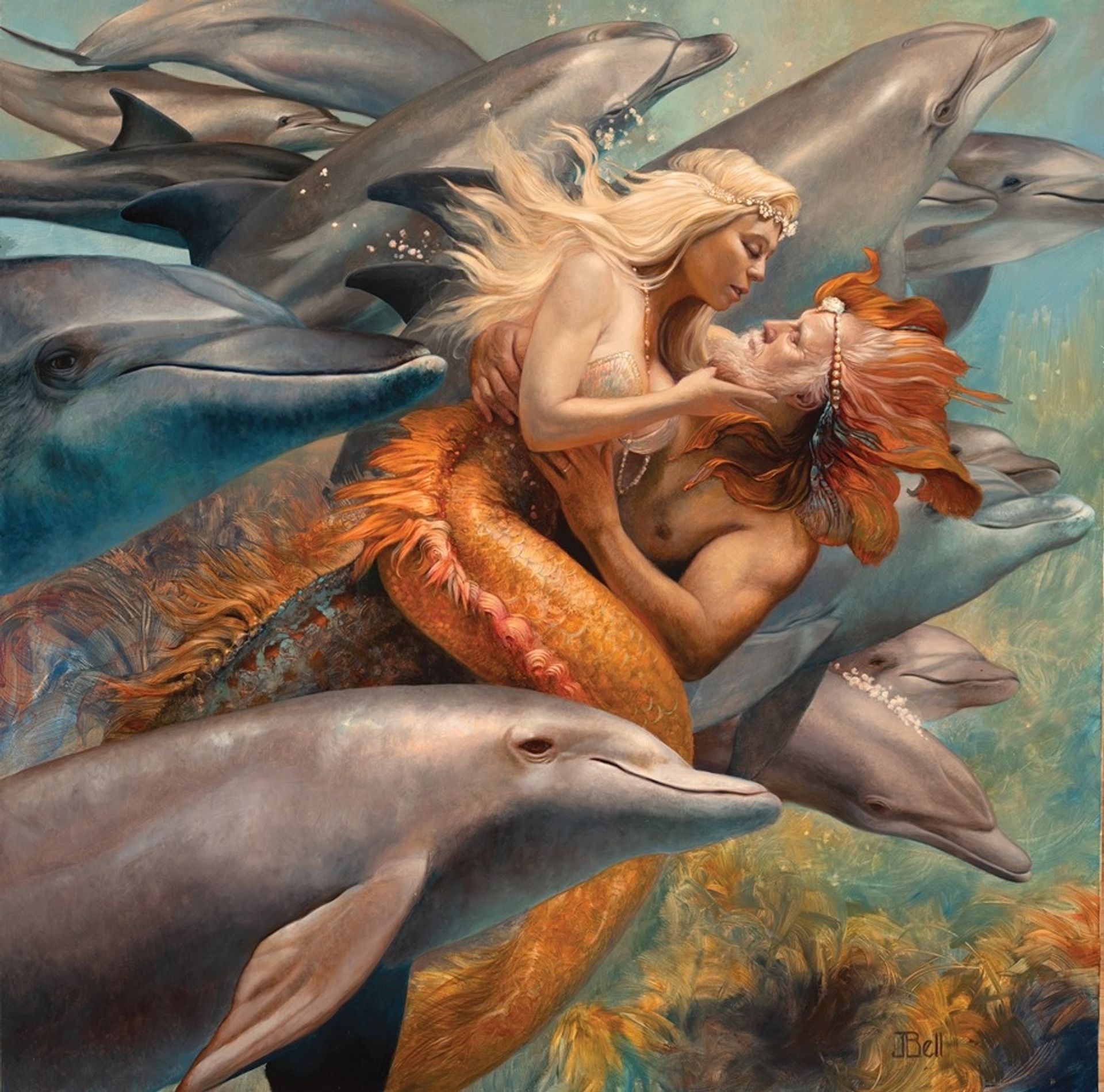 Neptune and Amphitrite by Julie Bell
