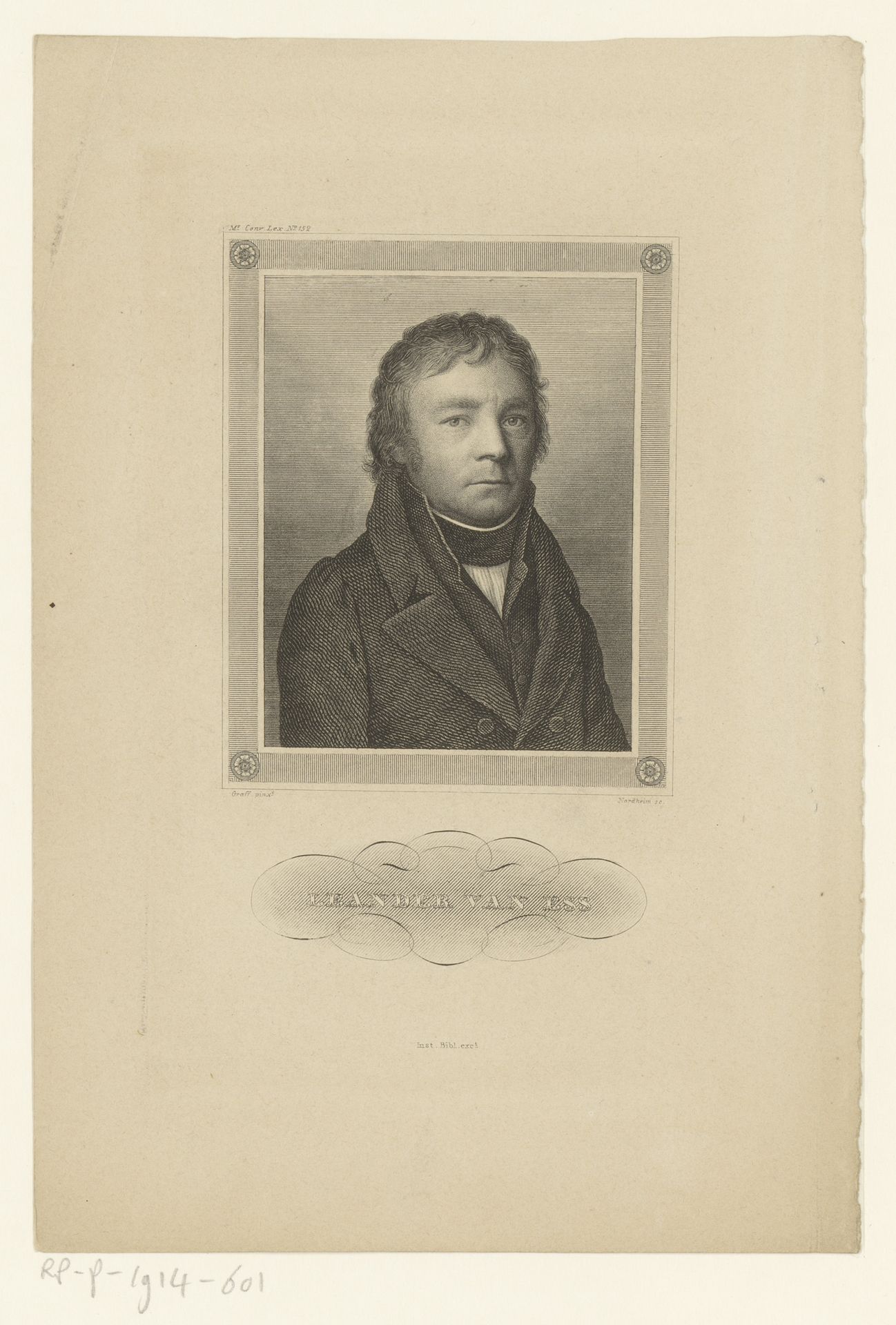 Portret van Leander van Ess by Johann Georg Nordheim