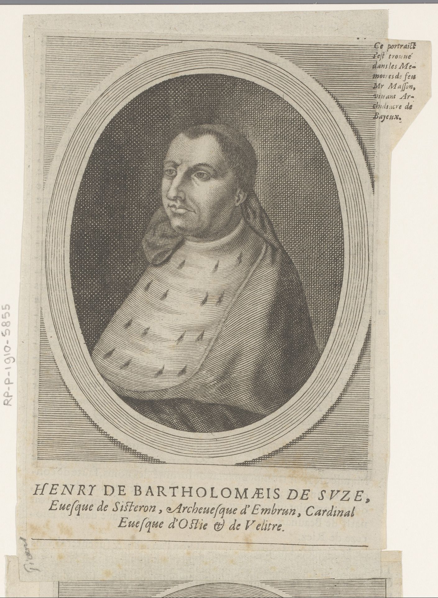 Portret van Henricus de Segusio by Etienne Picart