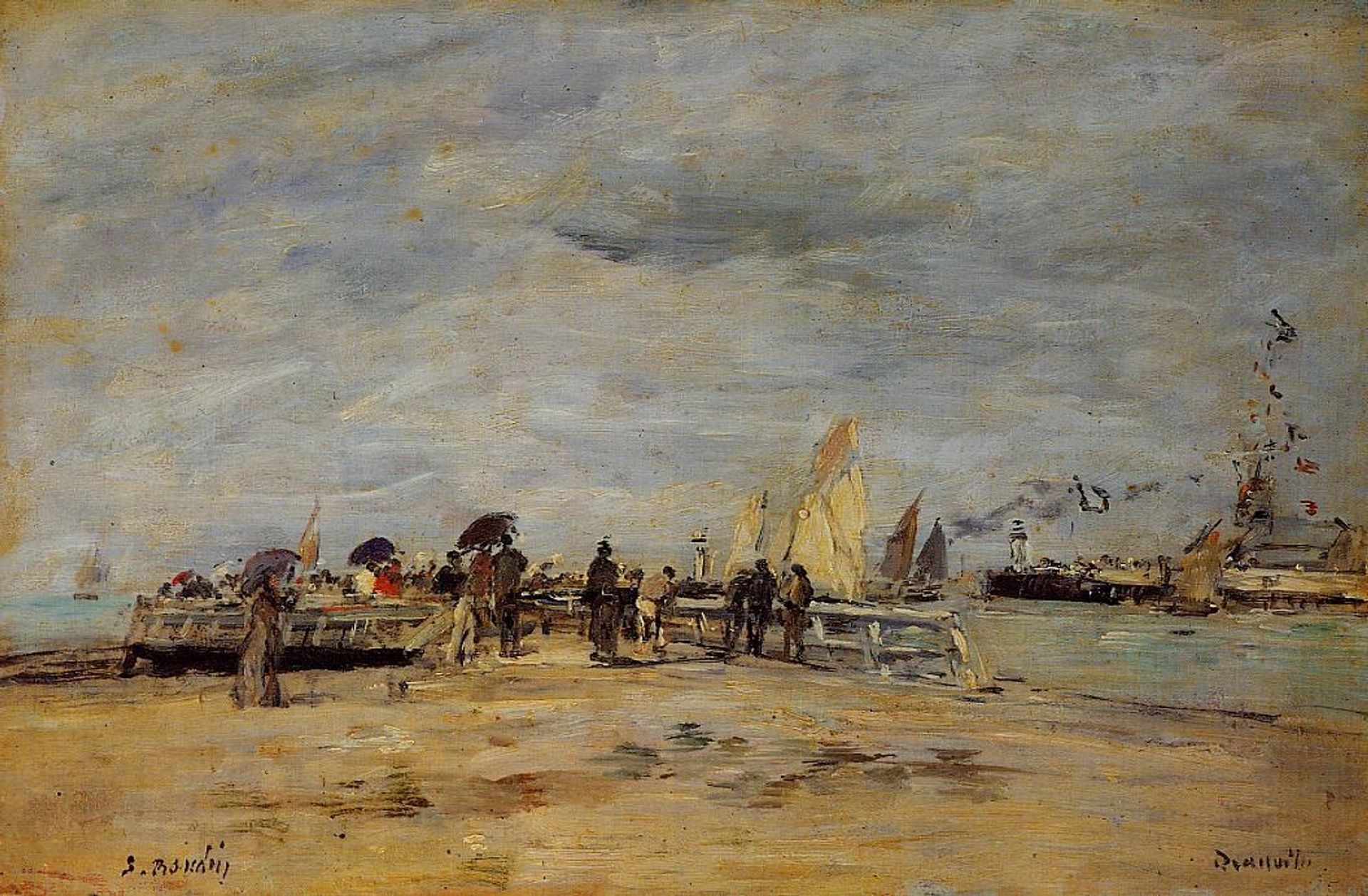 Deauville, the Jetty by Eugène Boudin