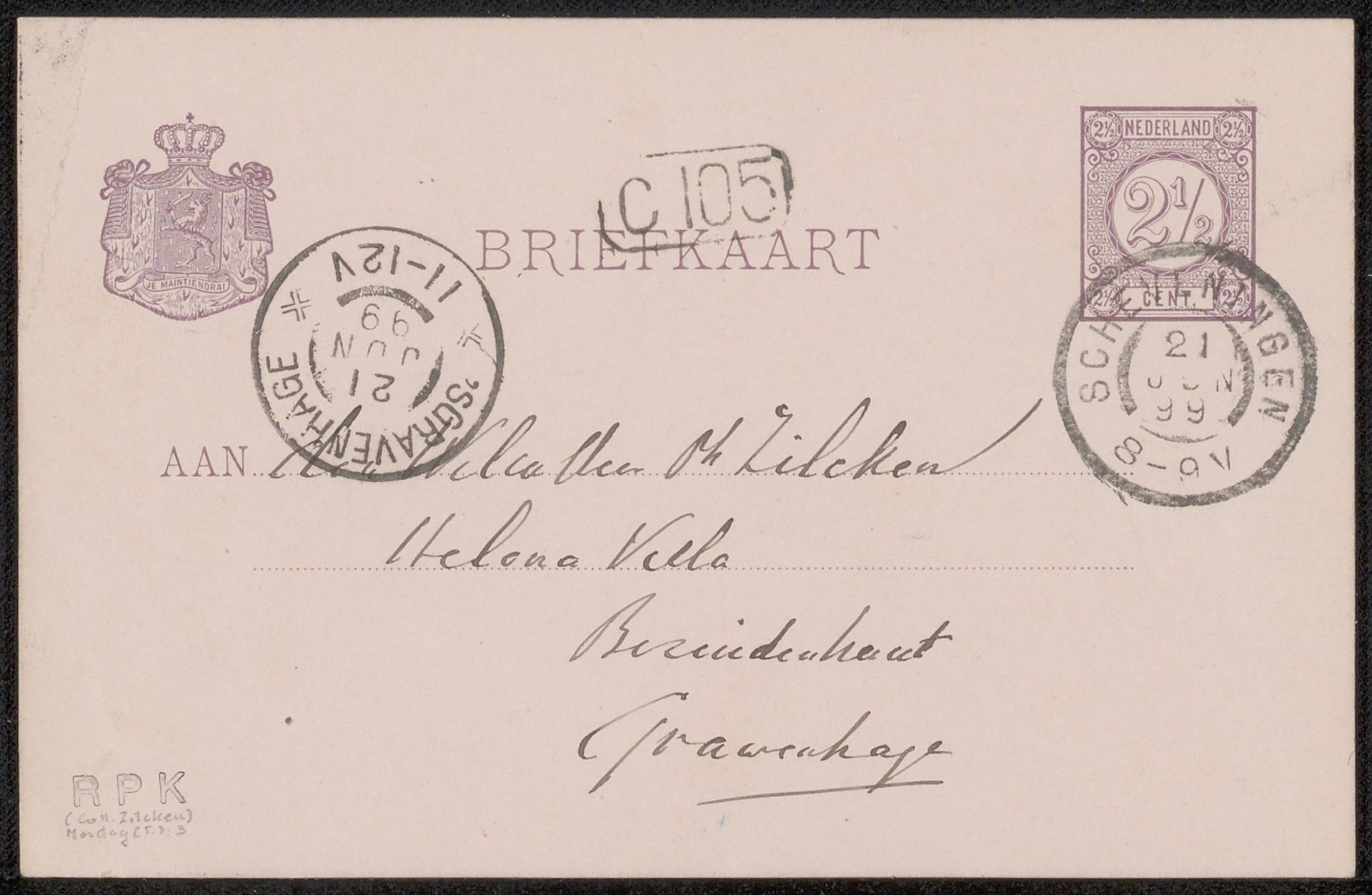 Briefkaart aan Philip Zilcken by Taco Mesdag