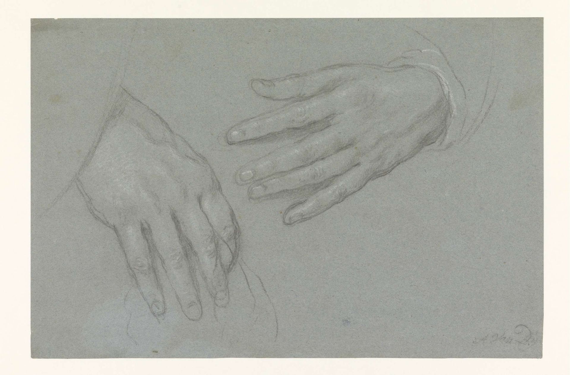 Twee vrouwenhanden waarvan een met een zakdoekje by Anthony van Dyck