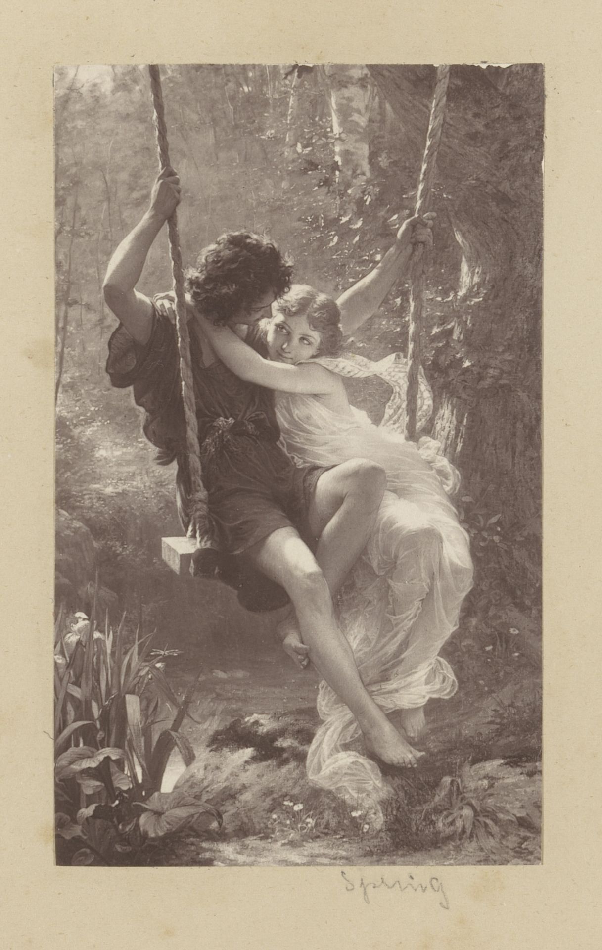 Fotoreproductie van Springtime naar Pierre-Auguste Cot by Anonymous