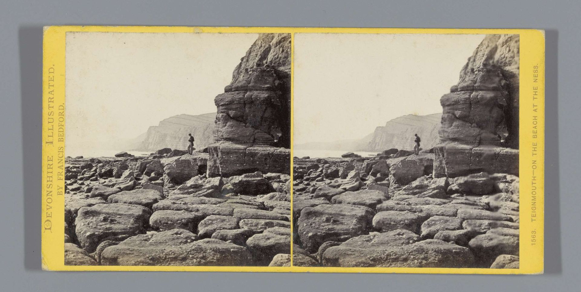 Rotsen kangs de kust bij de Ness te Teignmouth by Francis Bedford