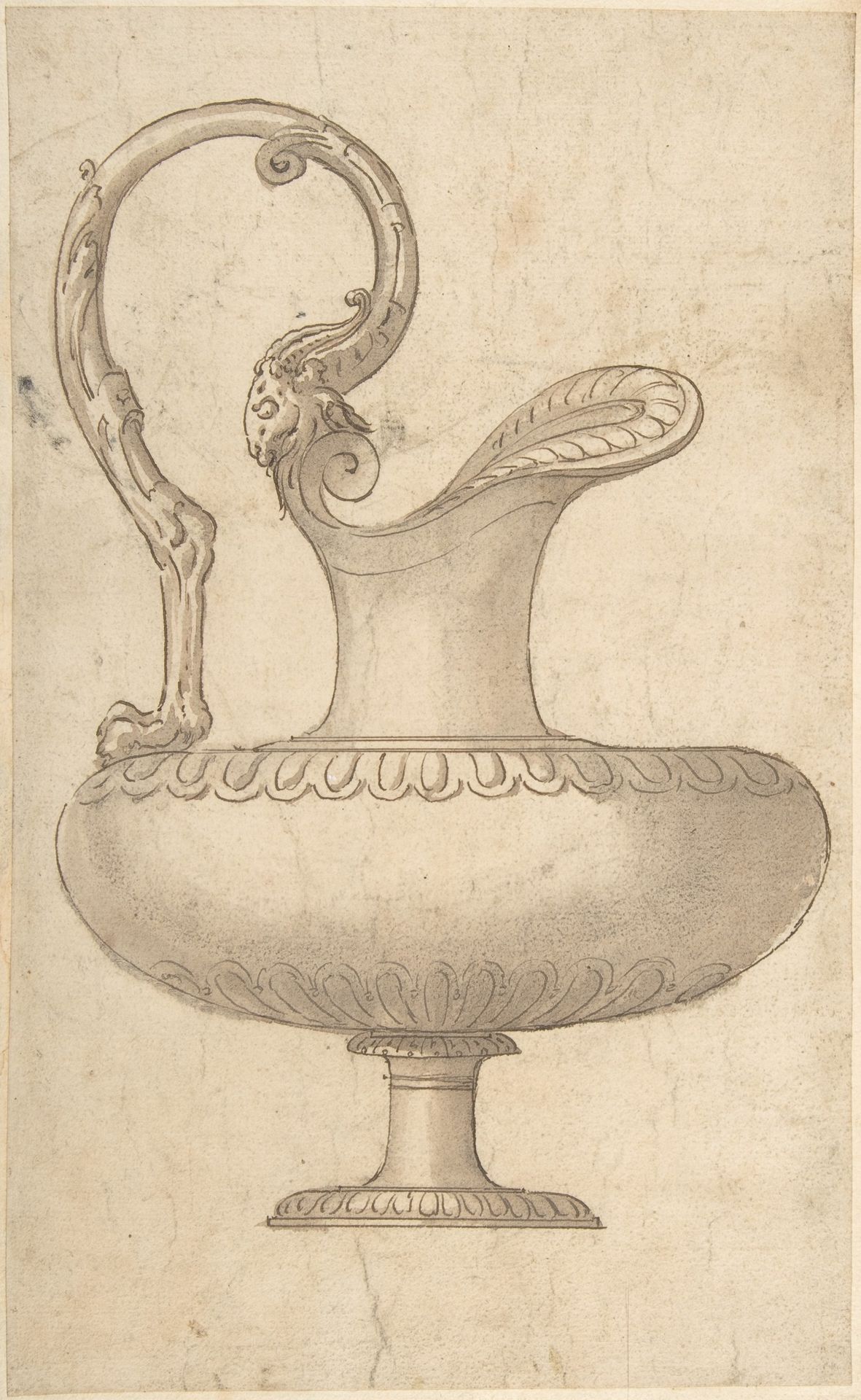Drawing of a Ewer in Antique Style by Giulio Romano