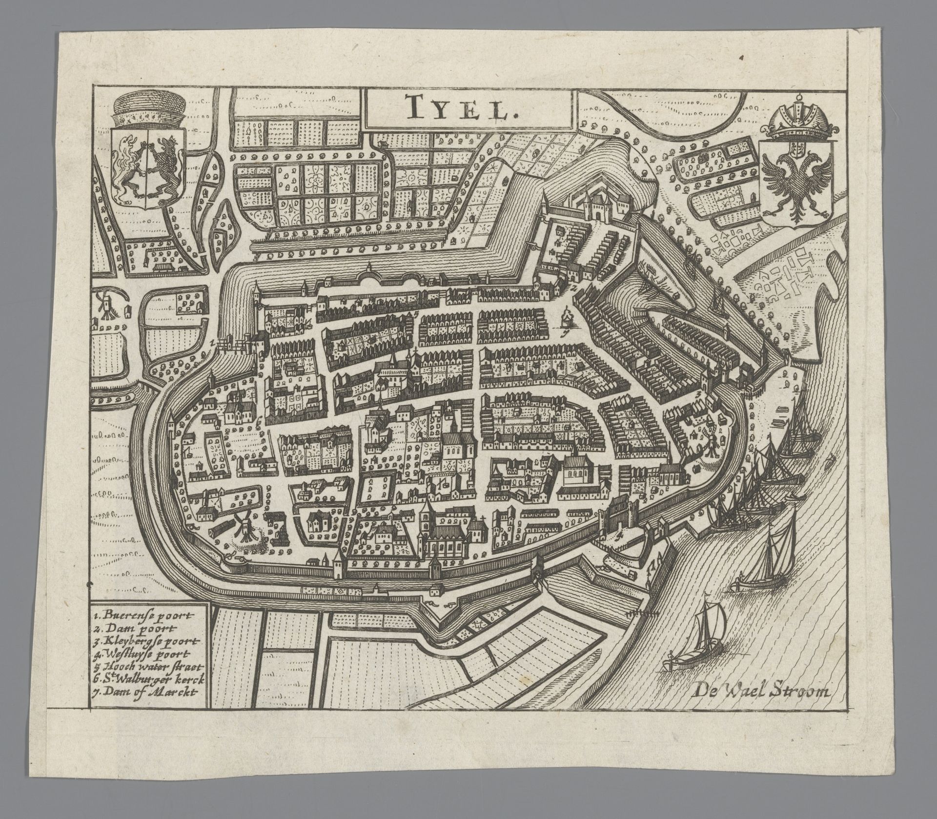 Plattegrond van Tiel by Anonymous
