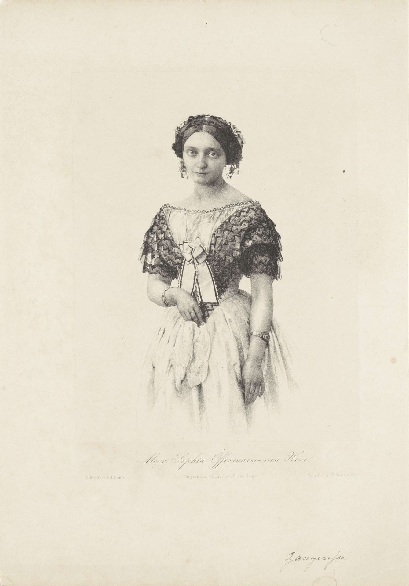 Portret van Sophia Offermans van Hove by Adrianus Johannes Ehnle