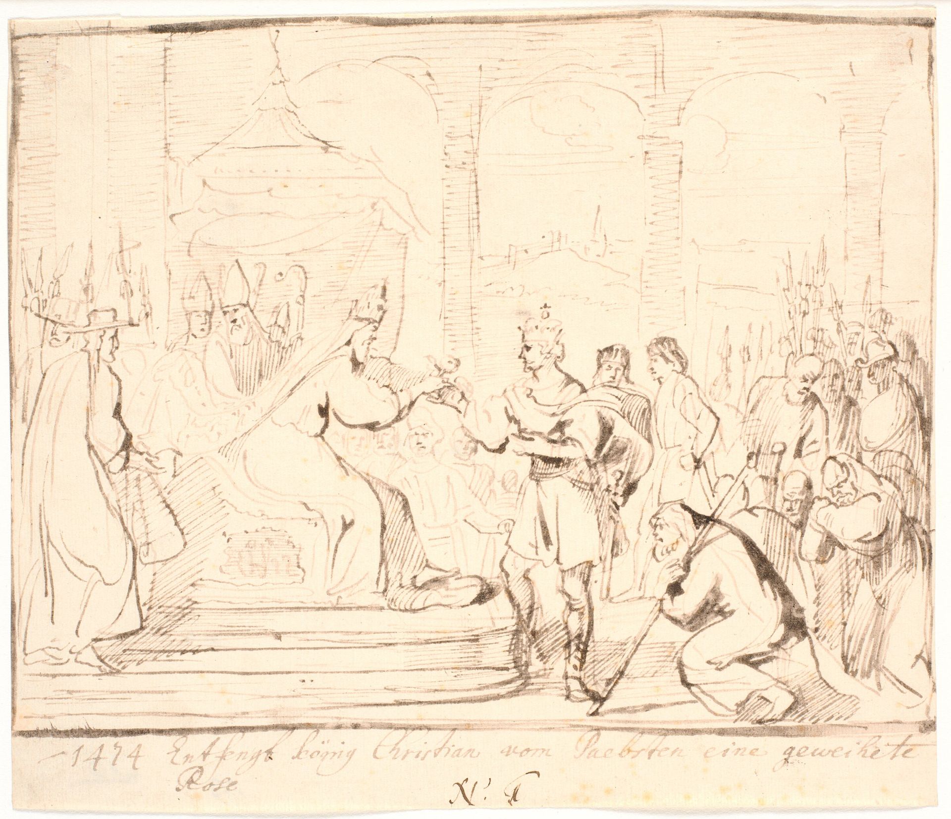 Pave Sixtus IV overrækker 1474 Christian I en indviet Rose by Jürgen Ovens