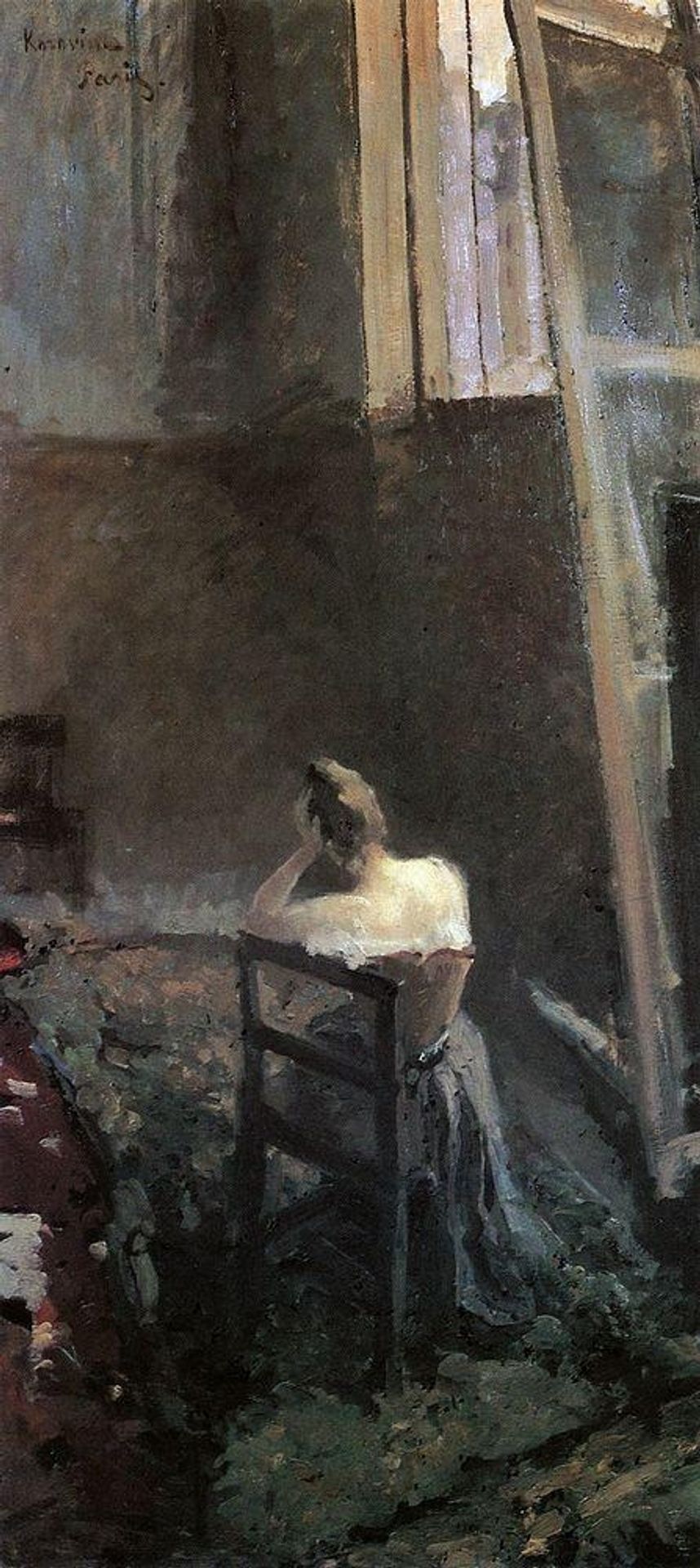 An Artist`s Studio by Konstantin Alexeevich Korovin