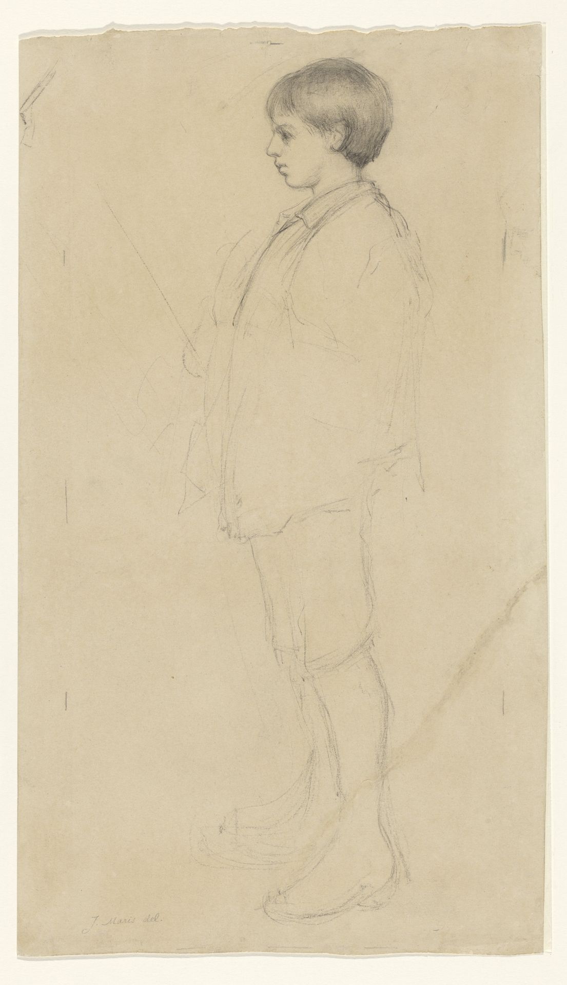 Staande jongen, naar links by Jacob Maris