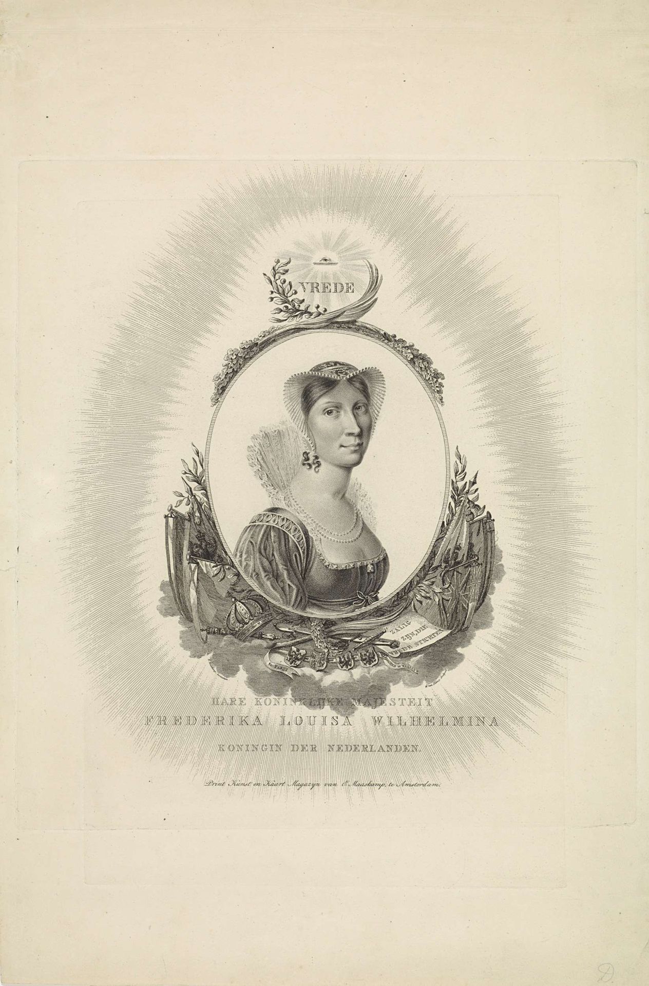 Portret van Wilhelmina Frederica Louisa (koningin der Nederlanden) by Willem van Senus