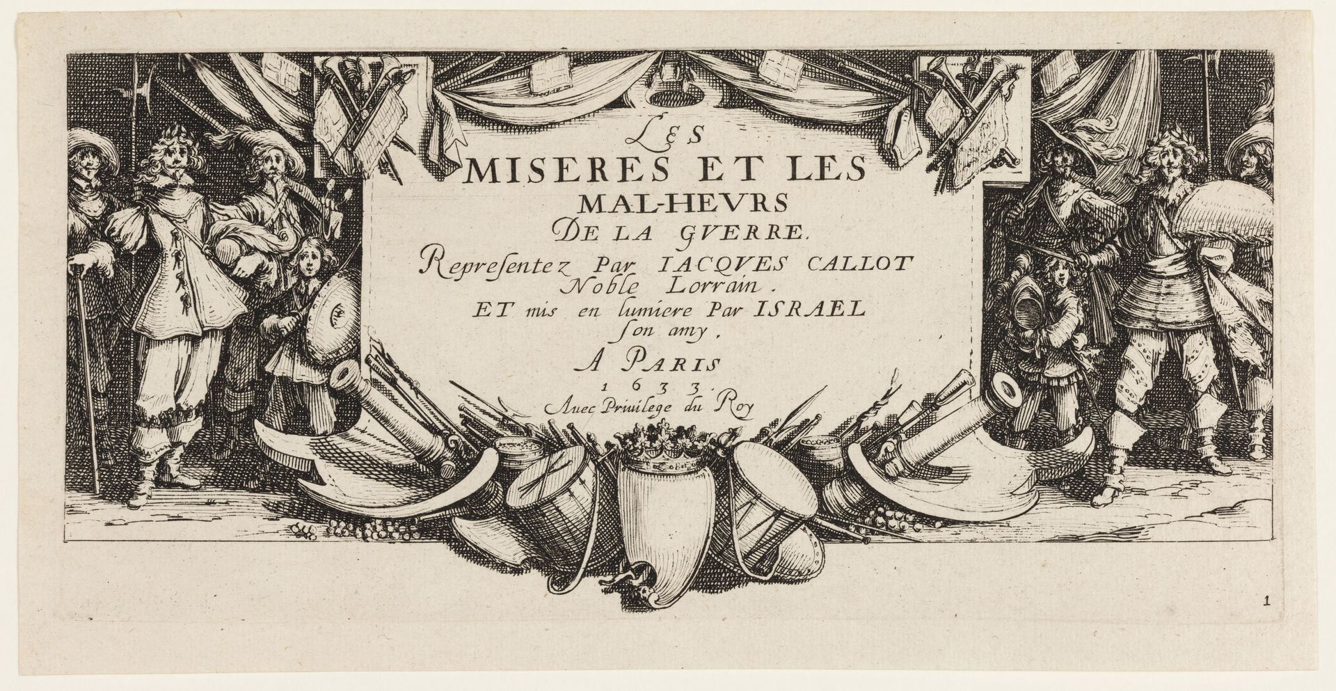 Titelblad til "Krigens rædsler" by Jacques Callot