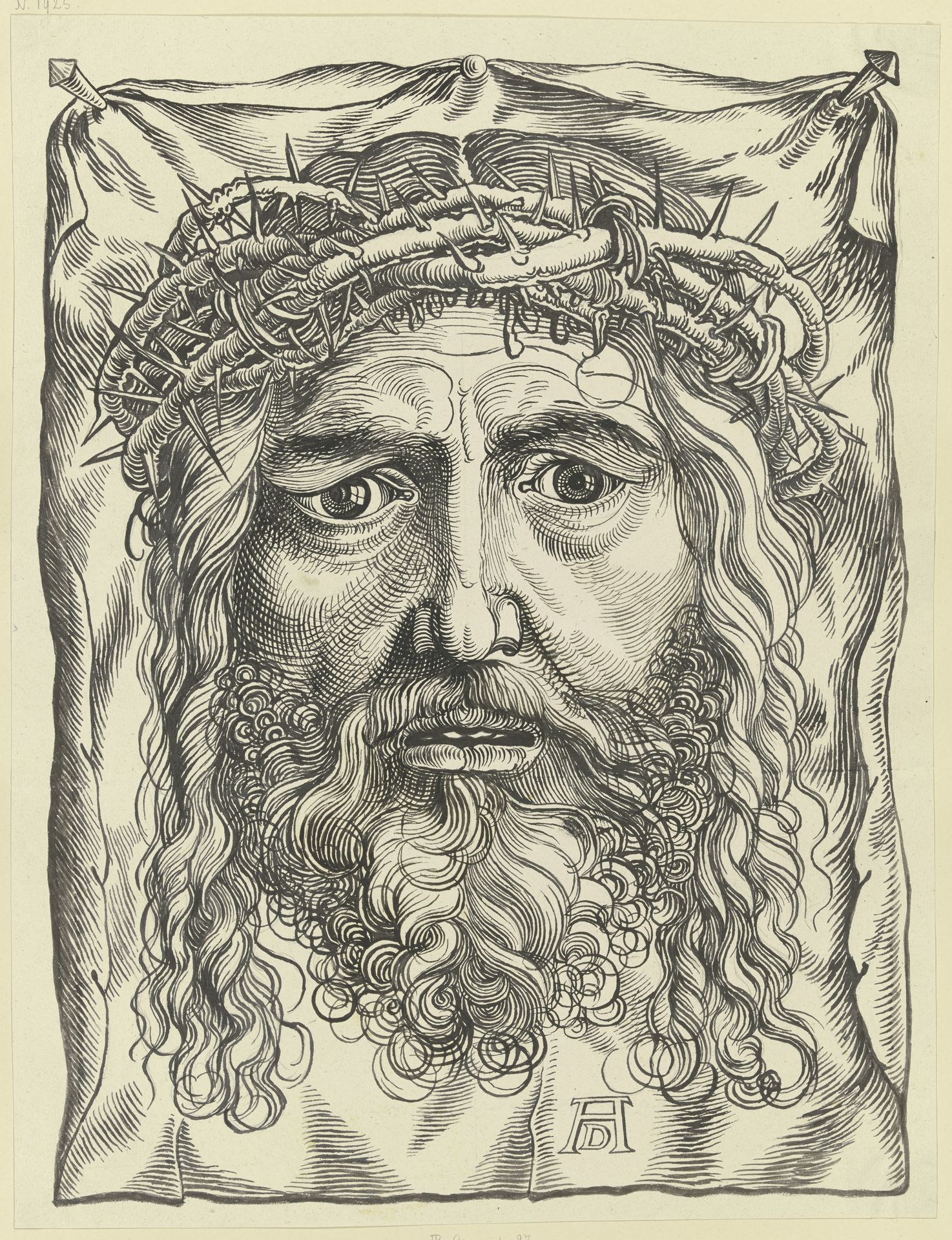Das Schweißtuch der Veronika mit dem Antlitz Christi by Clemens Aloys Hohwiesner