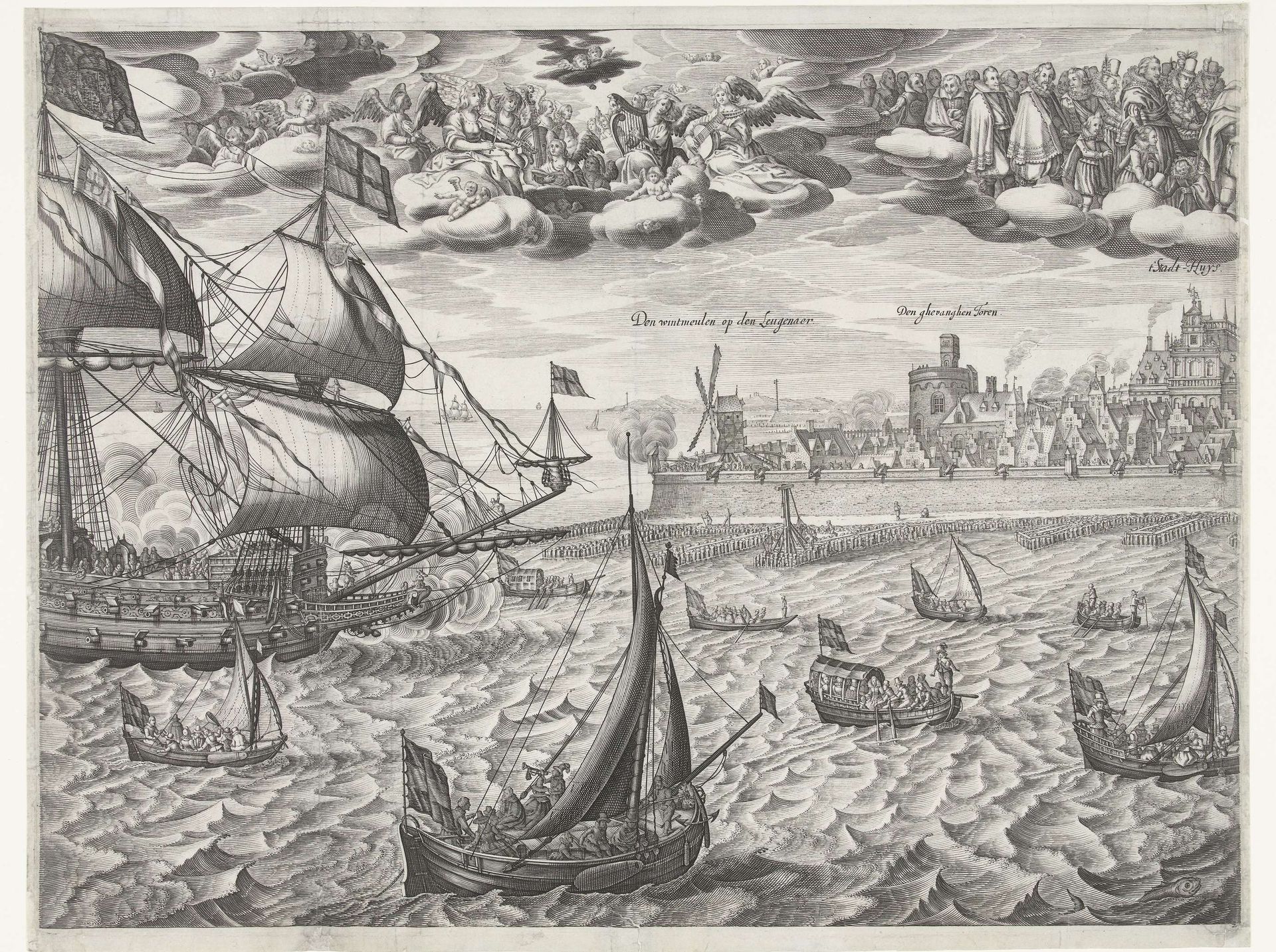 Aankomst en ontvangst van de paltsgraaf Frederik met zijn vrouw Elisabeth te Vlissingen (plaat 2), 1613 by Anonymous