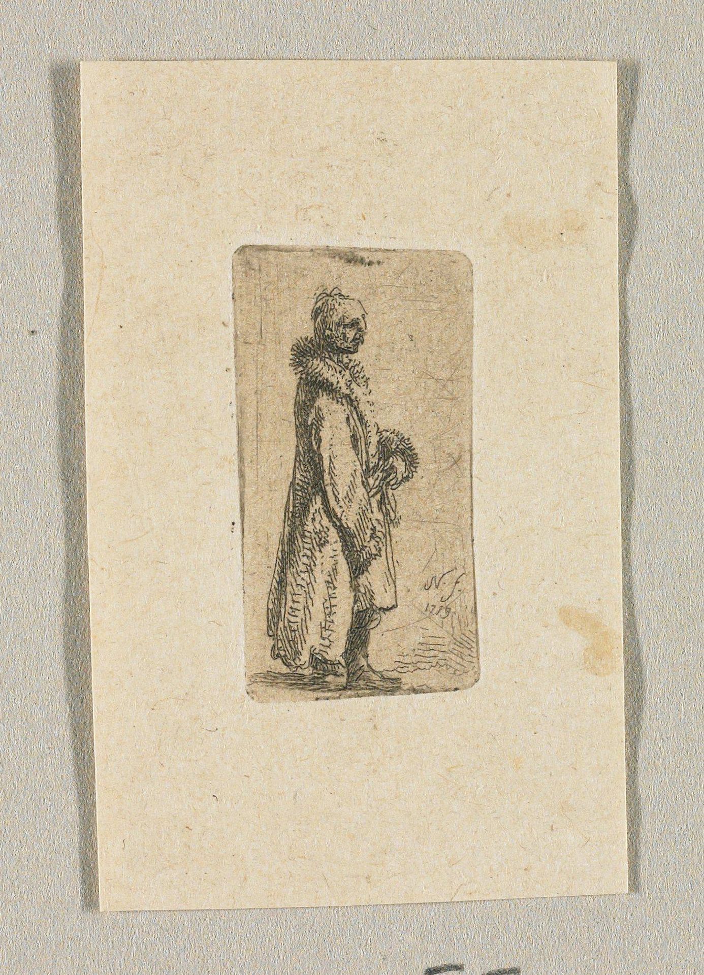 Man Standing in a Long Fur Coat by Jean-Pierre Norblin de la Gourdaine