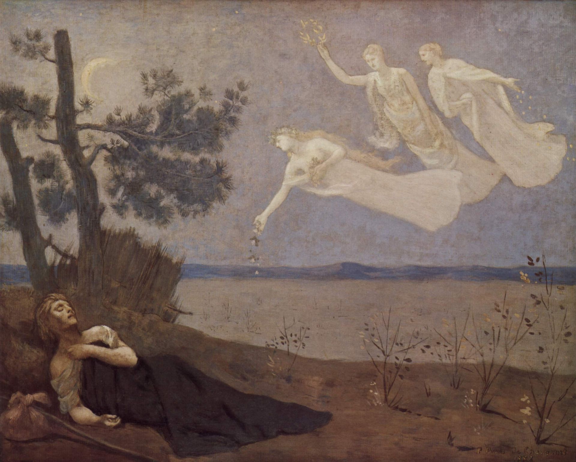 The Dream: "In his sleep he Saw Love, Glory and Wealth Appear to Him" by Pierre Puvis de Chavannes
