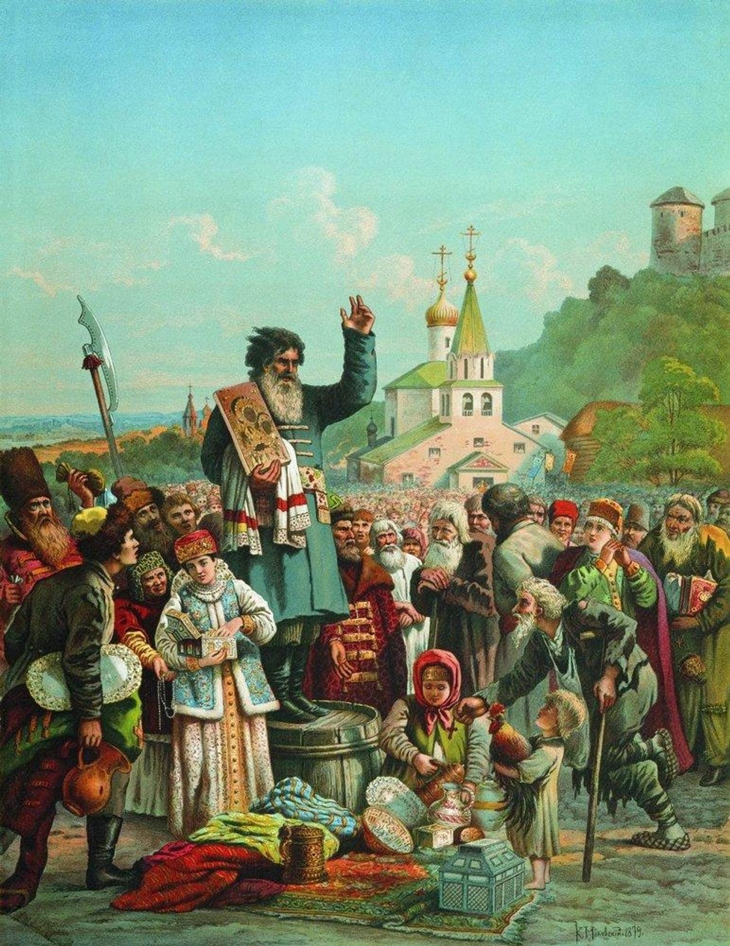 Proclamation of Kuzma Minin in Nizhny Novgorod in 1611 by Konstantin Egorovich Makovsky