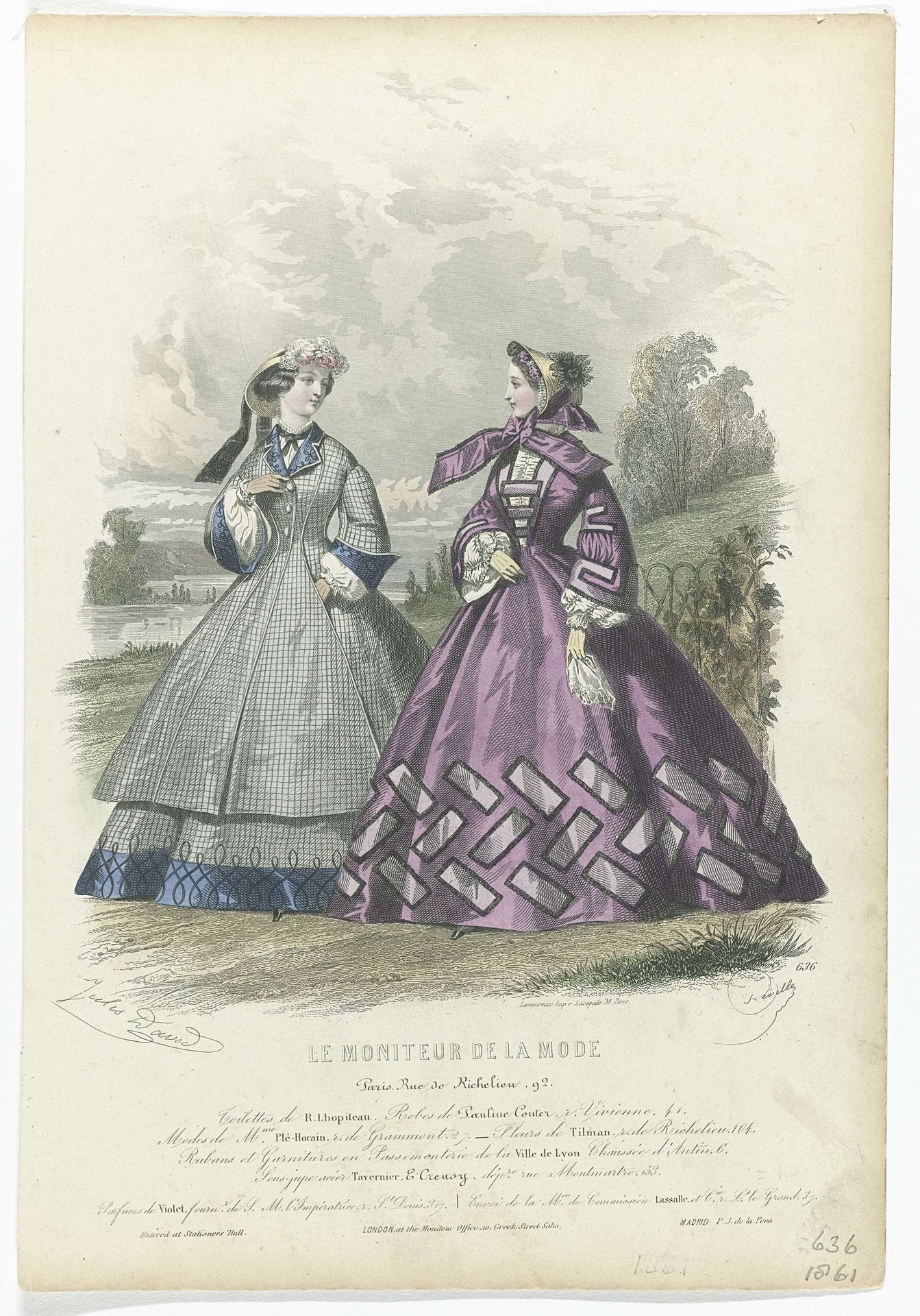 Le Moniteur de la Mode, 1861, No. 636 : Toilettes de R.Lhopiteau (...) by Jean-Baptiste Réville