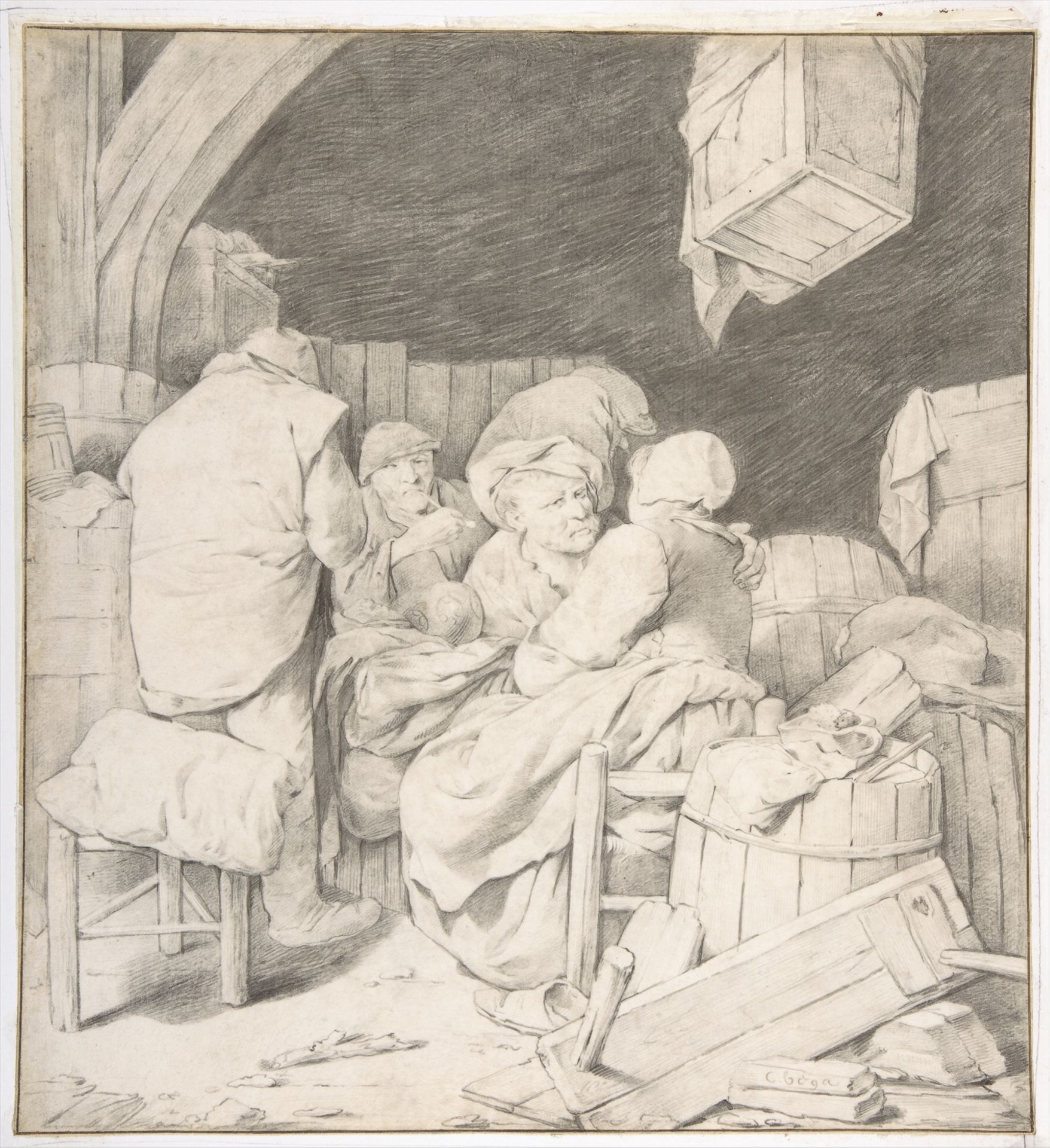 Peasants Gathered at an Inn by Cornelis Bega
