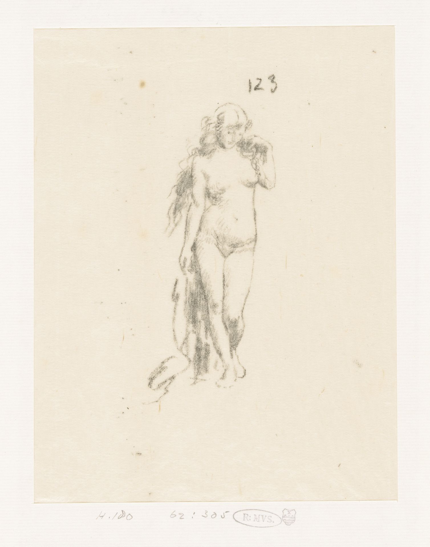 Studie van een naakte vrouw by Henri Fantin-Latour
