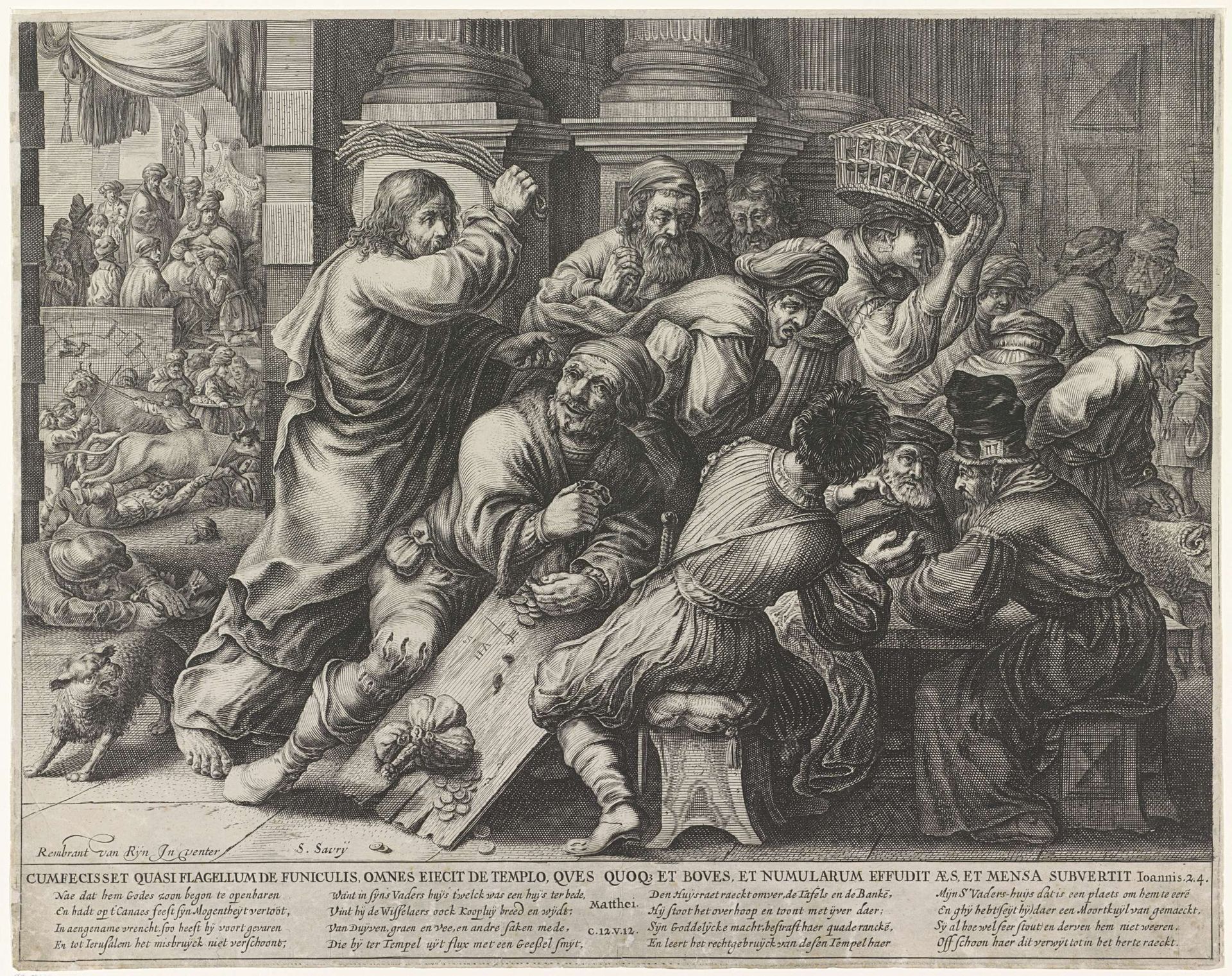 Christus verdrijft de handelaren en geldwisselaars uit de tempel by Anonymous