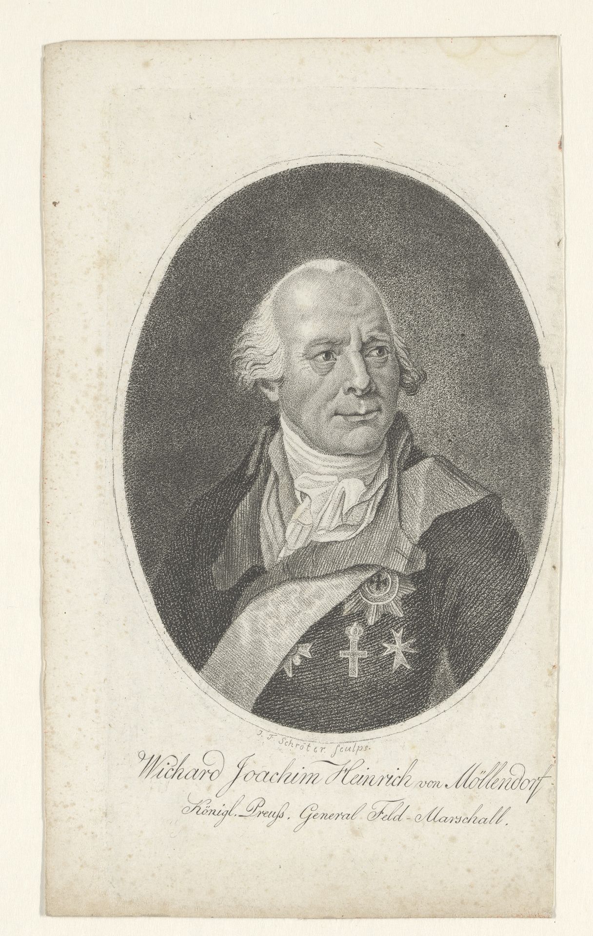 Portret van Wichard von Möllendorf by Johan Friedrich Schrötter