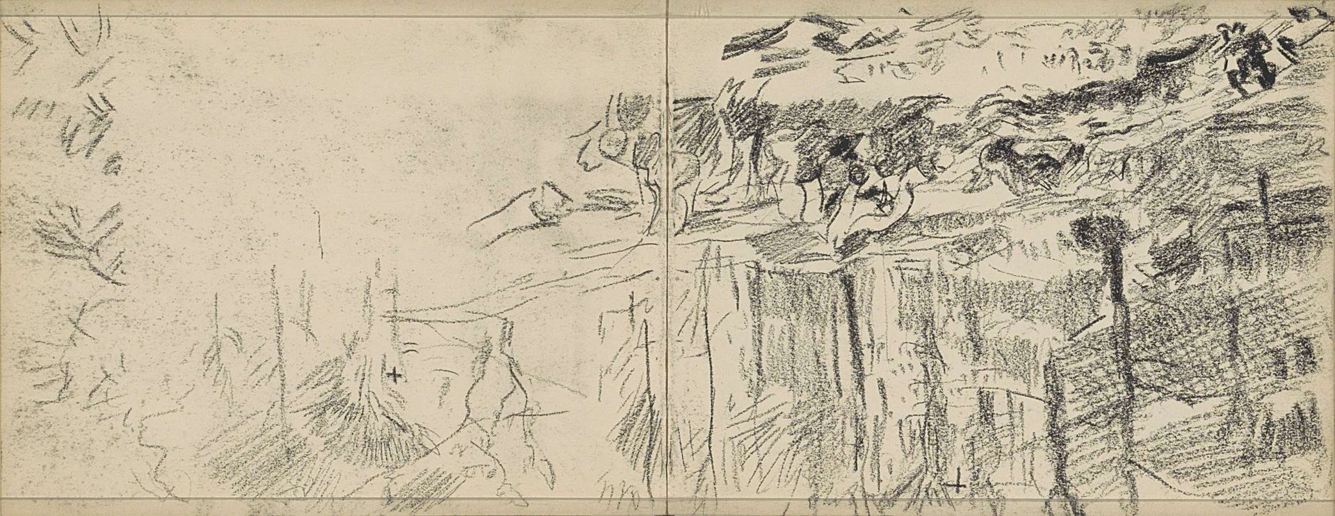 Bos met gekapte bomen by Johan Antonie de Jonge