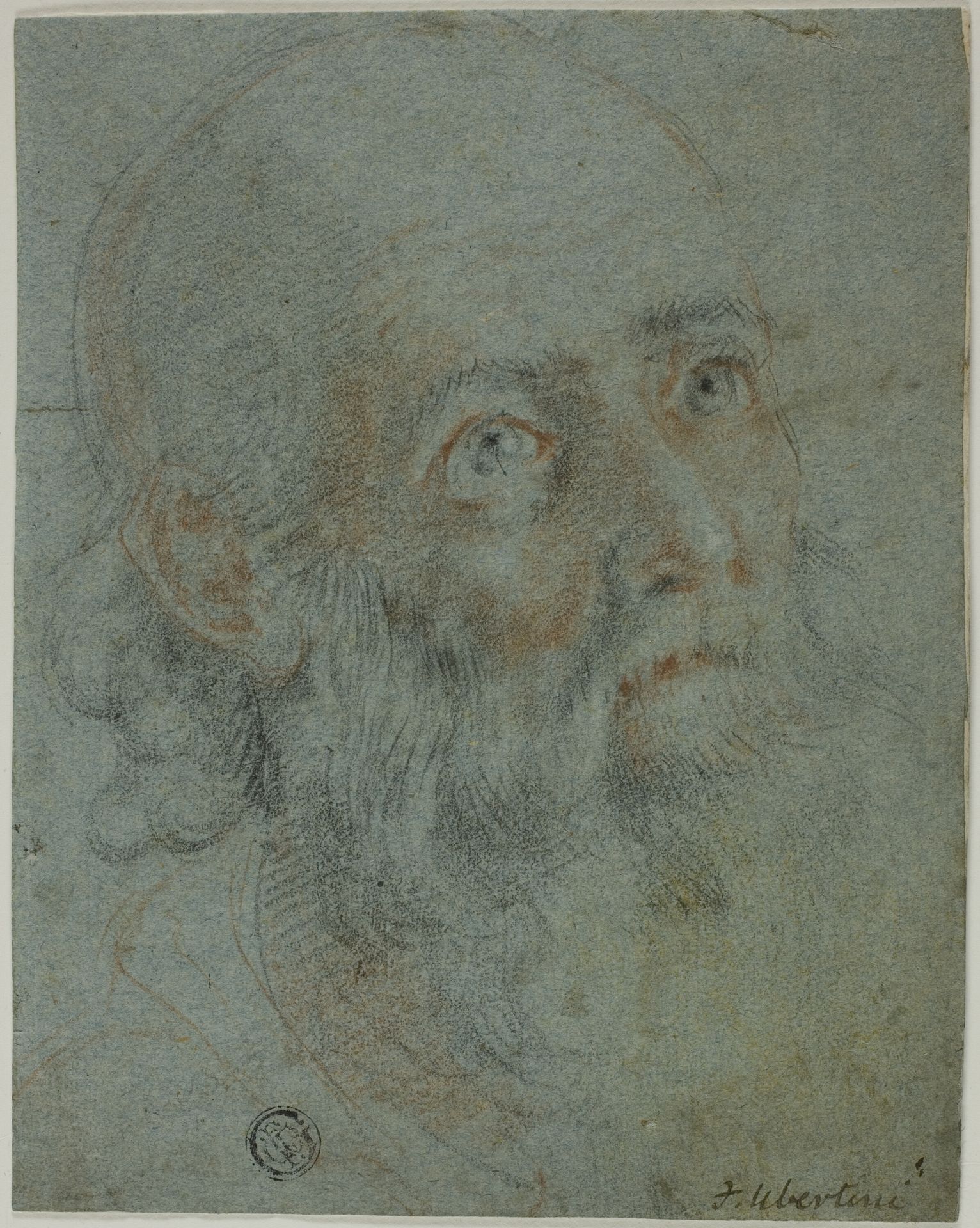 Head of a Bearded Man, Looking Up to Right: Study for Saint Catherine of Alexandria Disputing with the Pagan Priests by Cigoli