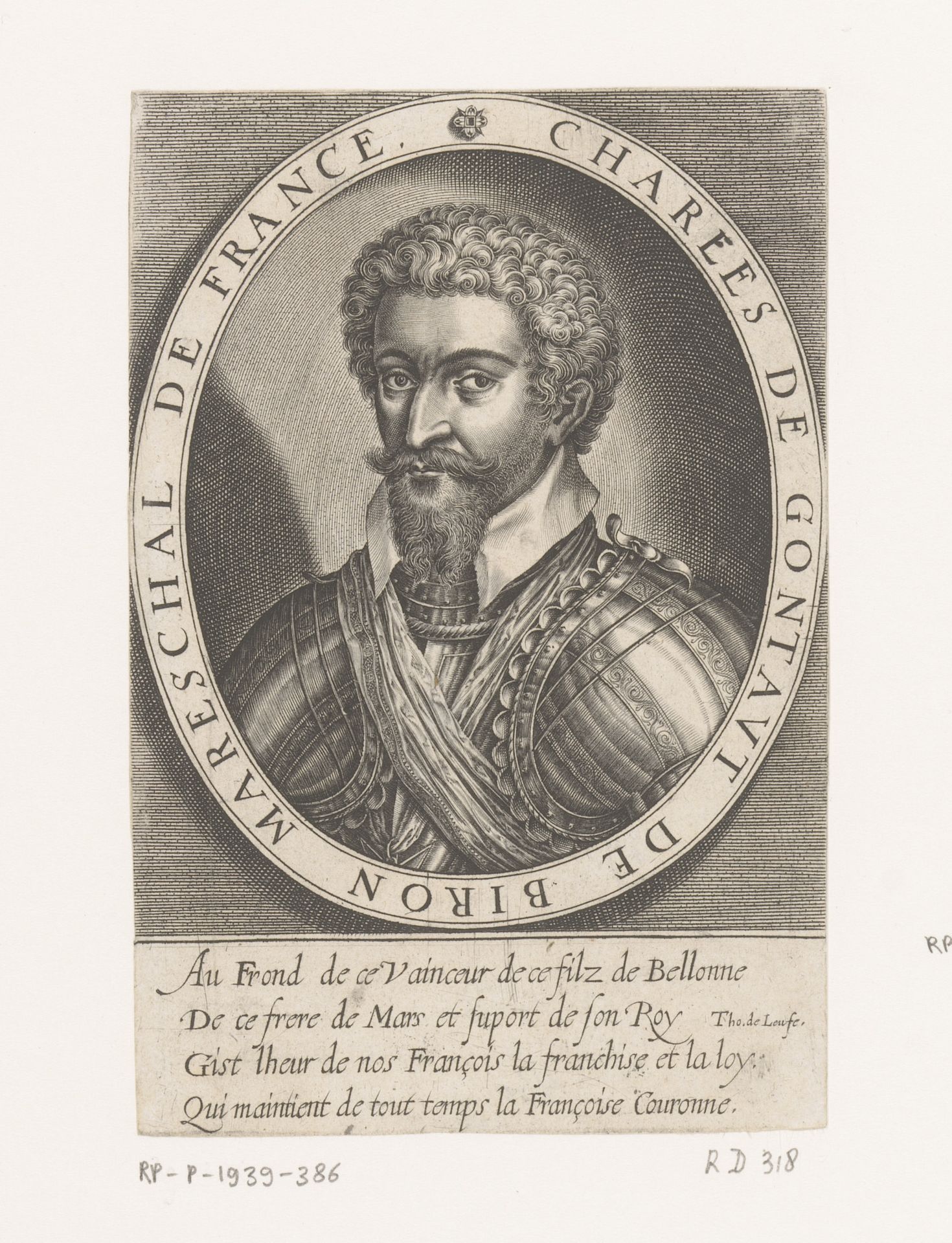 Portret van Charles de Gontaut heer van Biron by Thomas de Leu