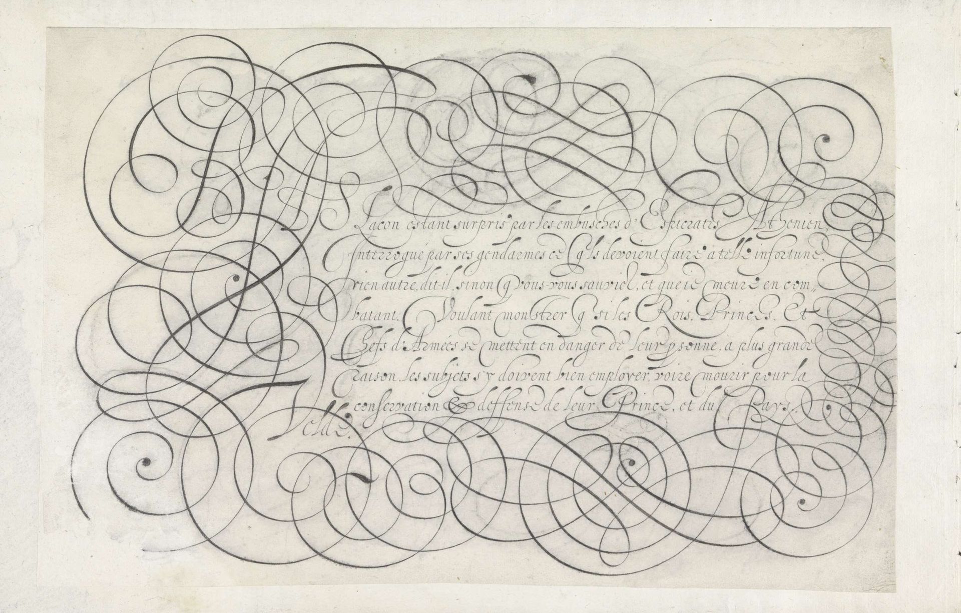 Ontwerp van een schrijfvoorbeeld: Bias Lacon estant surpris (...) by Jan van de Velde I
