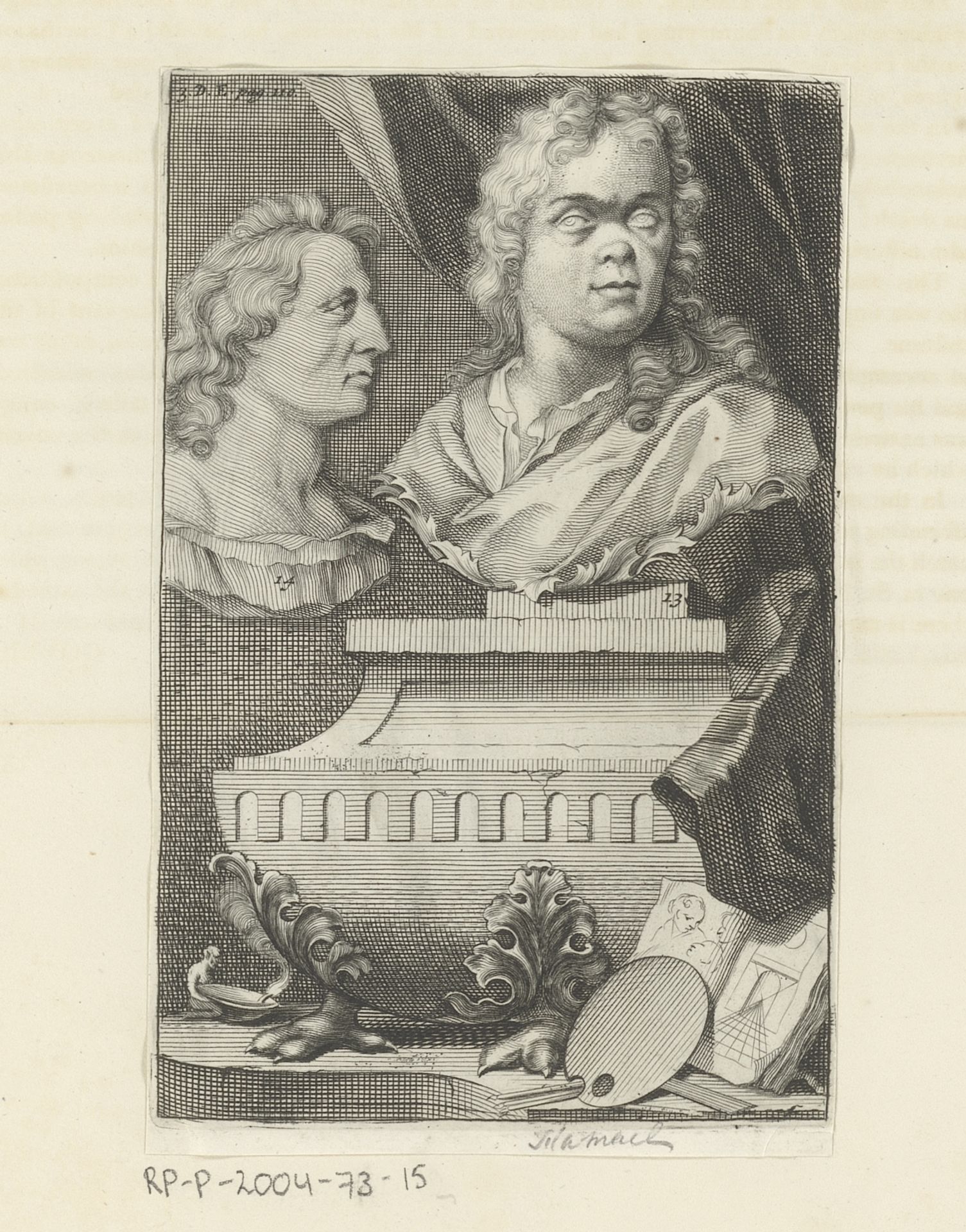 Portret van Bertholet Flémalle en Gerard de Lairesse by Jacob Houbraken
