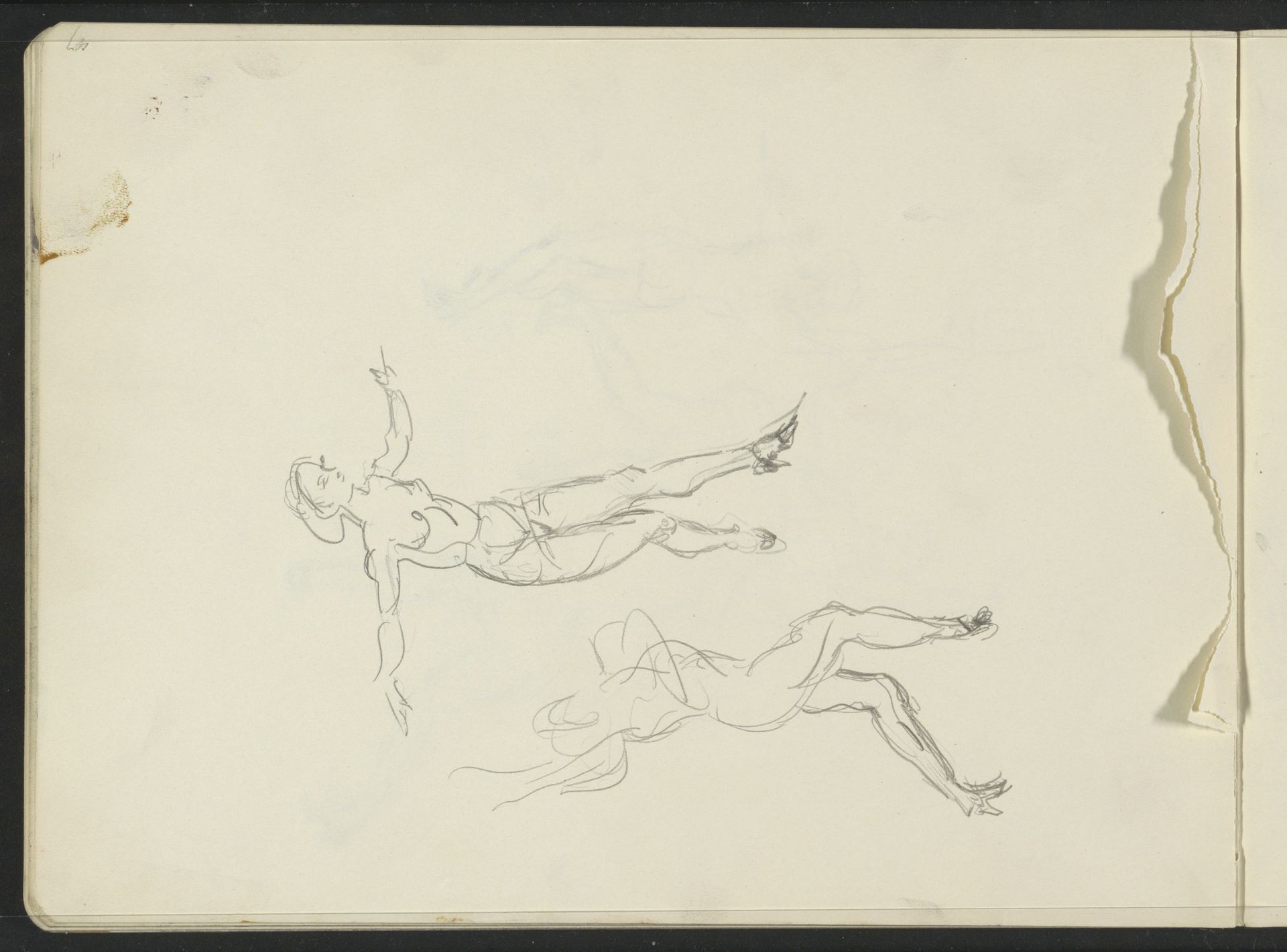 Twee studies van vrouwelijk naakt, mogelijk dansend by Isaac Israels