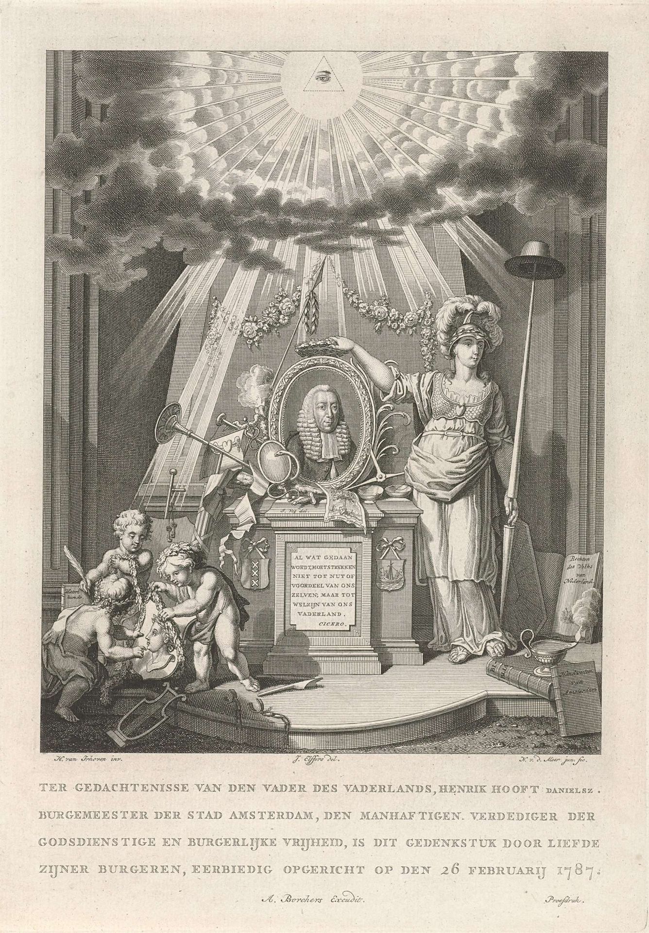 Gedenkteken voor Hendrik Danielsz. Hooft by Noach van der (II) Meer