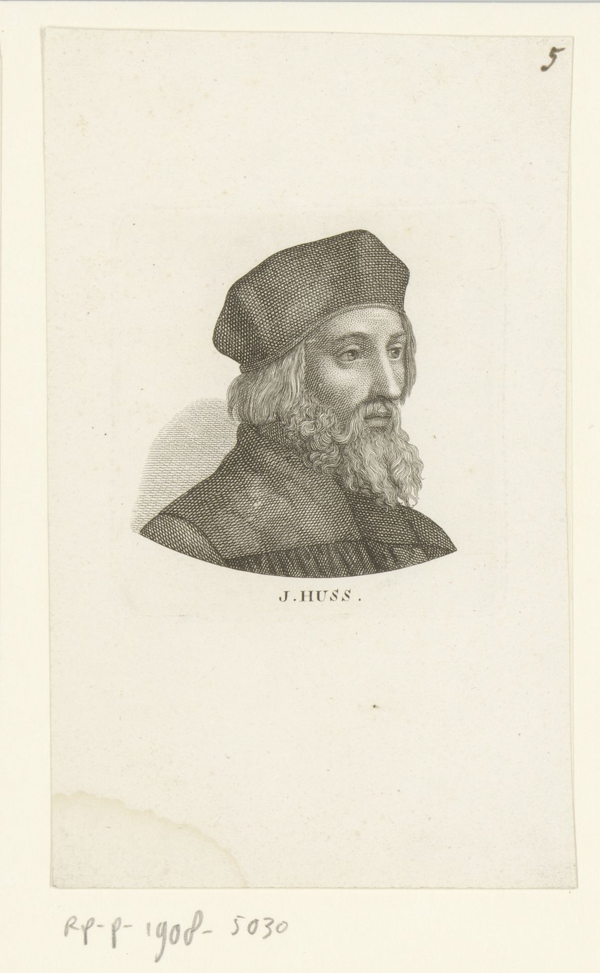 Portret van Johannes Hus by Ernst Ludwig Riepenhausen