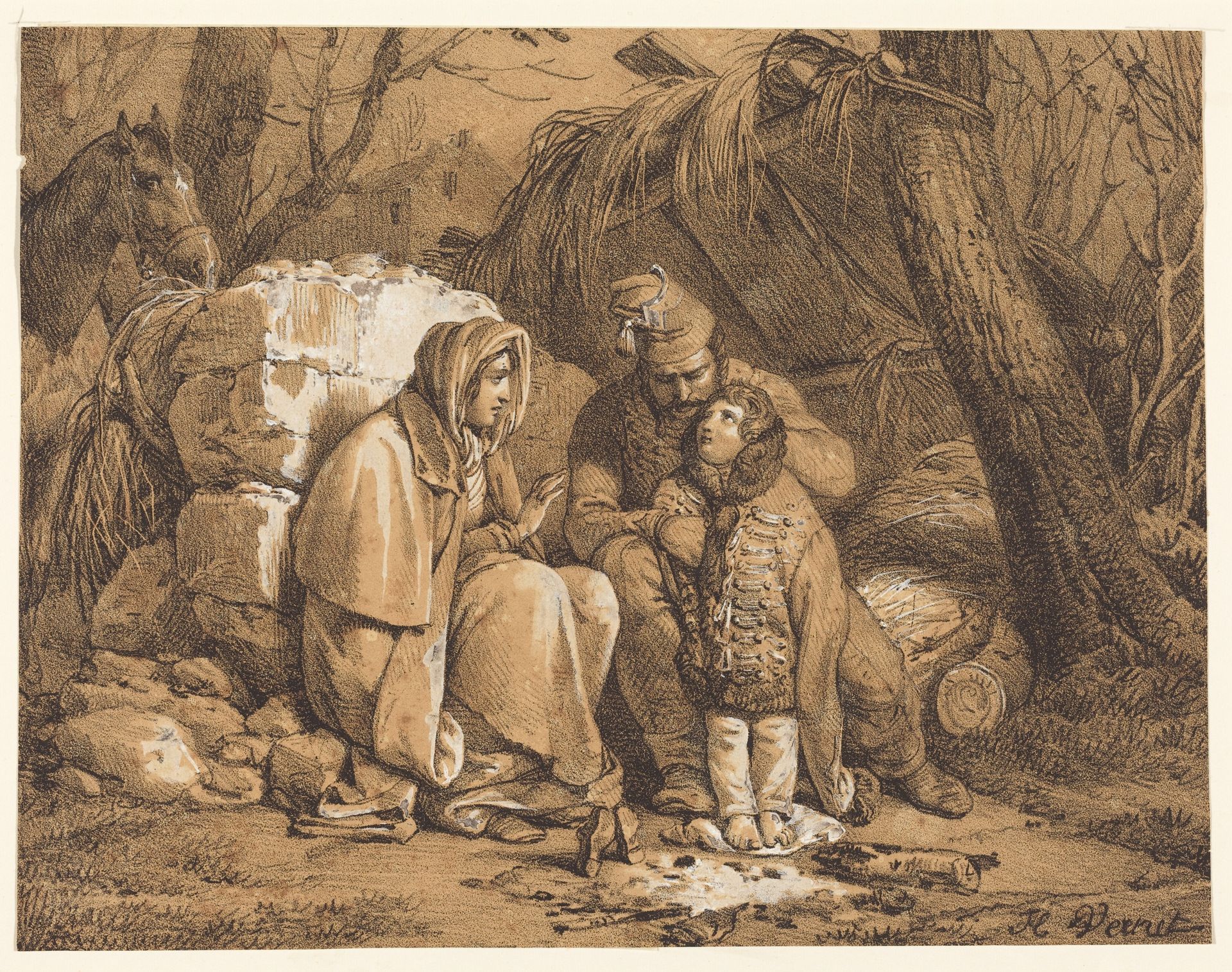 Soldier's Family Encamped by Horace Vernet