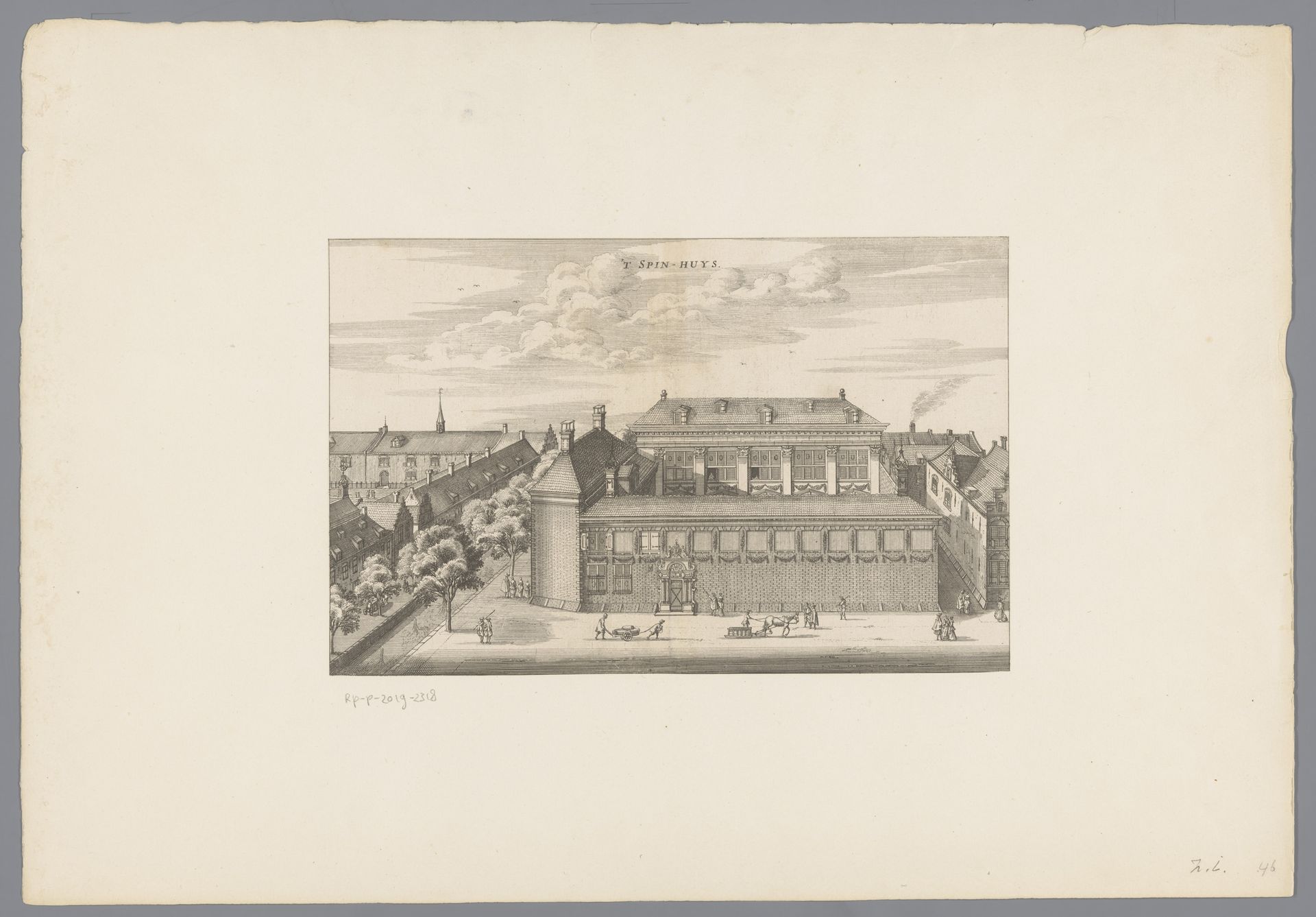 Gezicht op het Spinhuis te Amsterdam by Jacob van Meurs