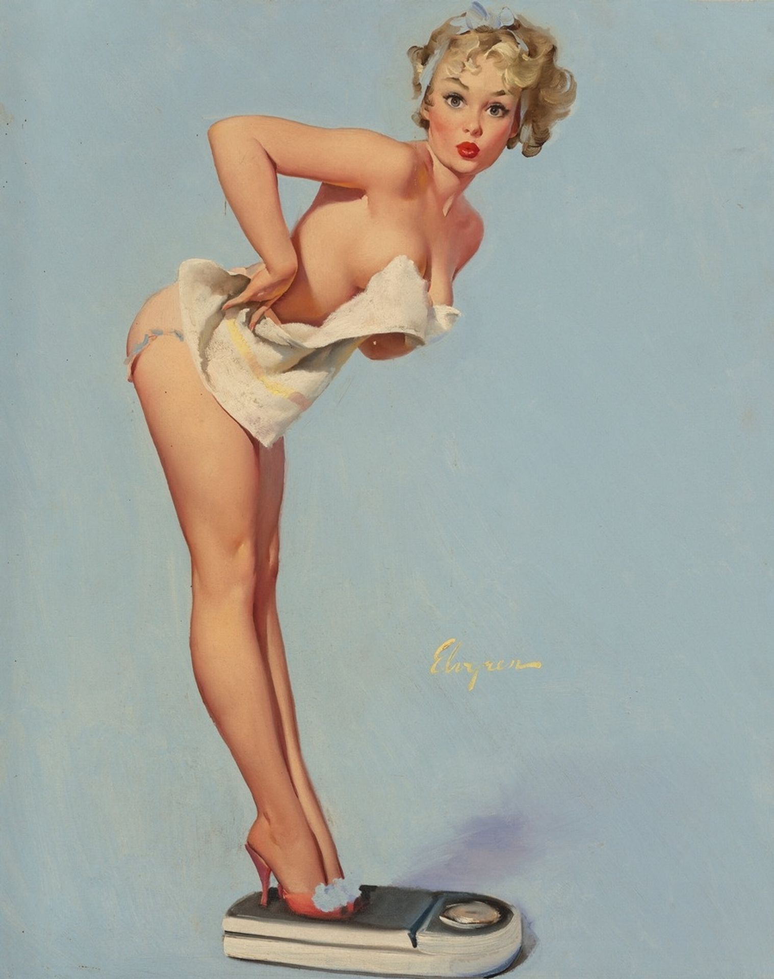 A Weighty Problem by Gil Elvgren
