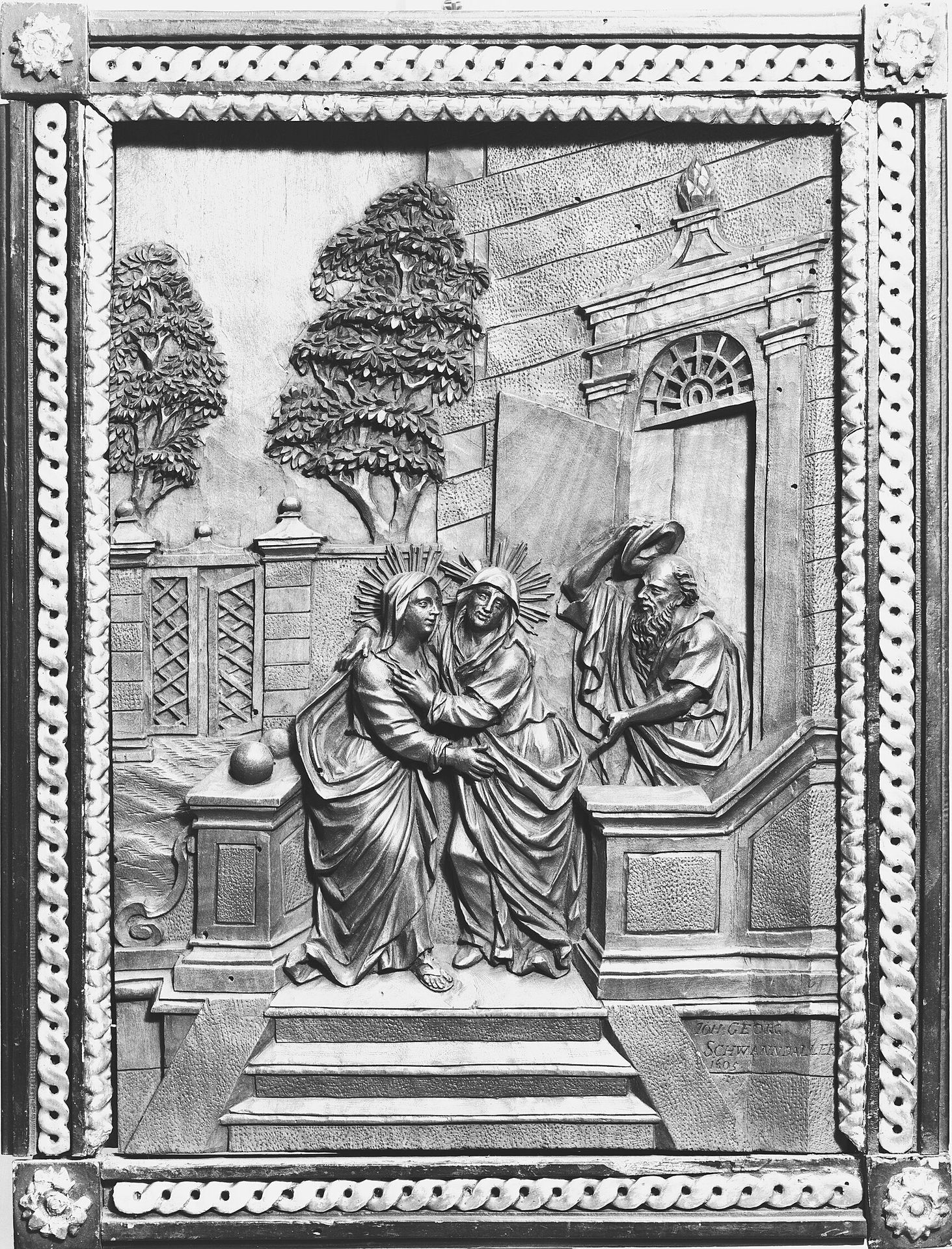 Meeting of the Virgin with Saint Anne and Saint Joachim by Johann Georg Schwanthaler