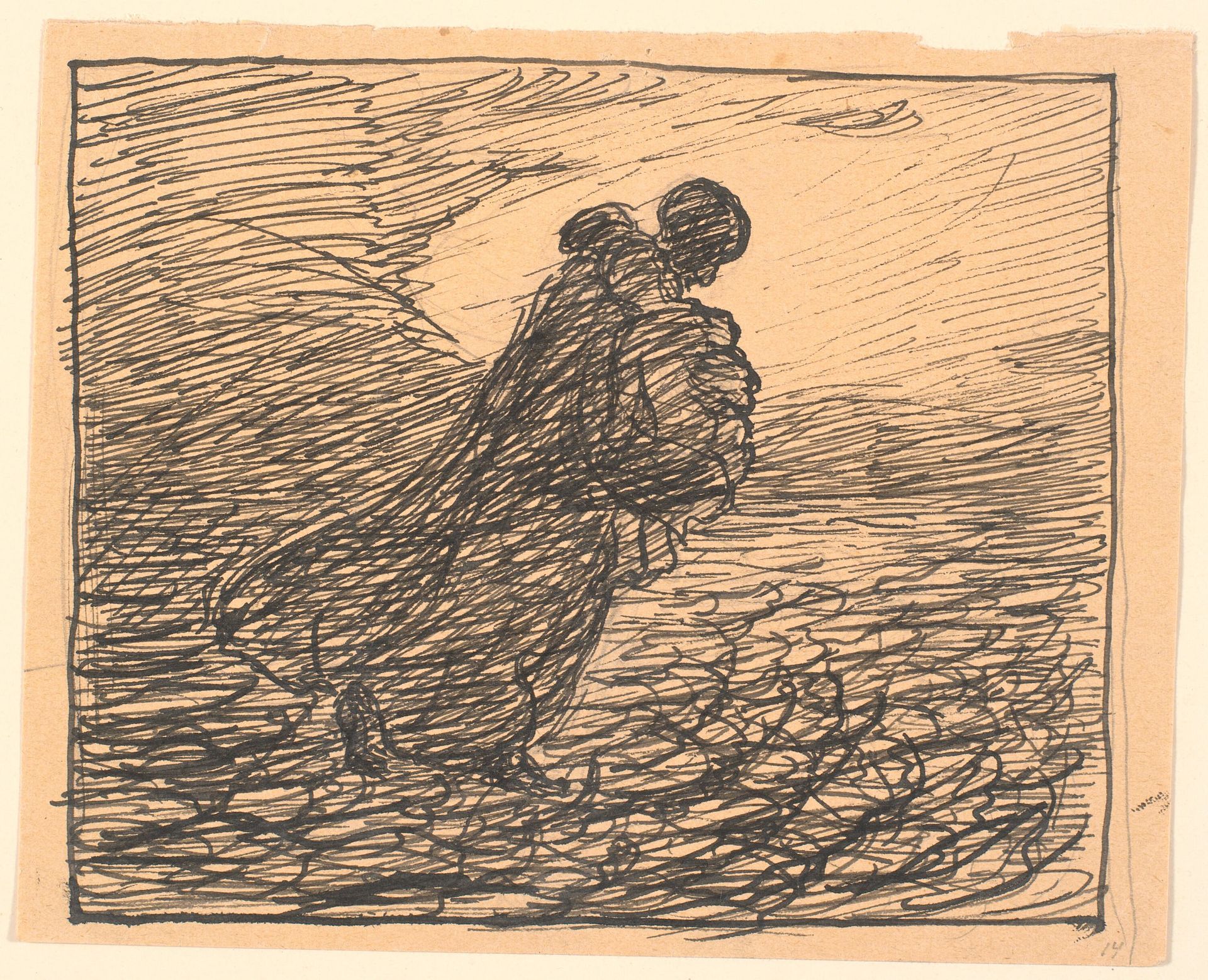 Døden går bort med barnet by Fritz Syberg