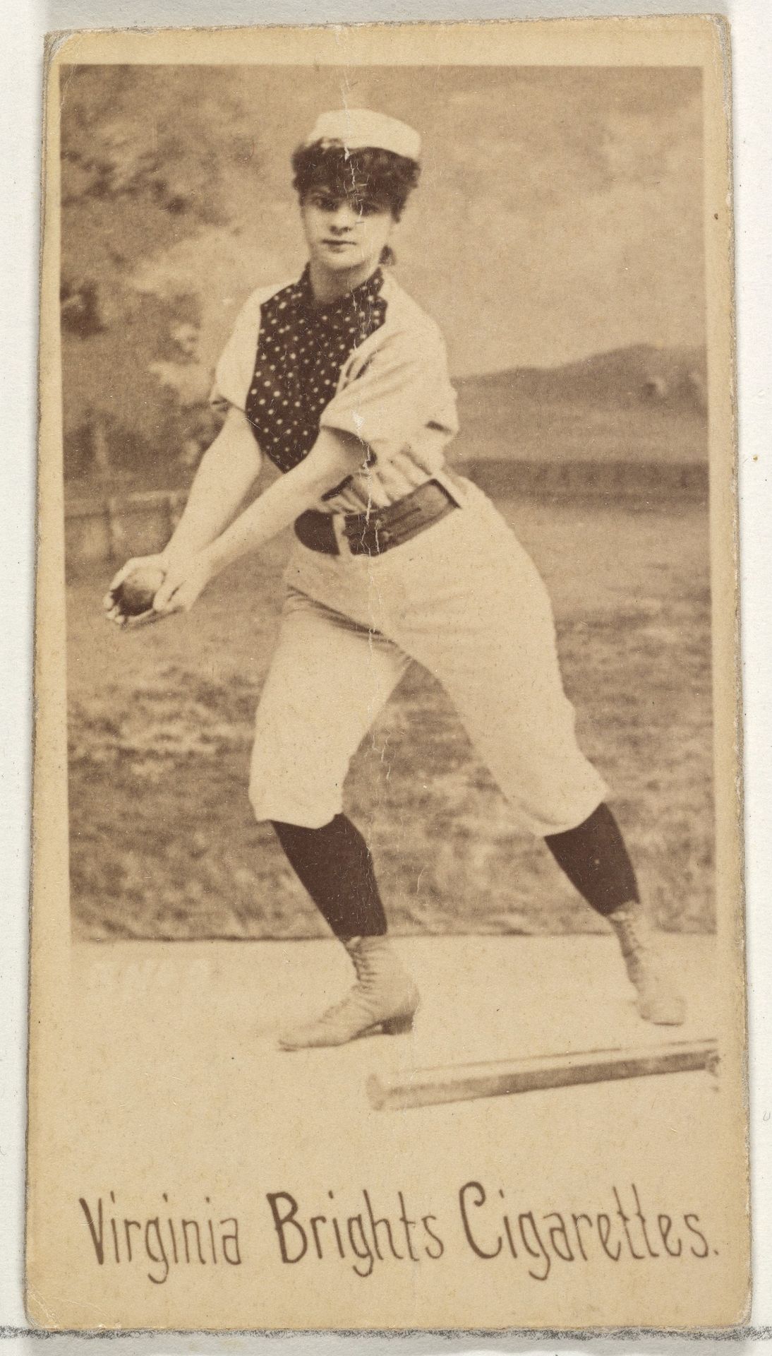 From the Girl Baseball Players series (N48, Type 1) for Virginia Brights Cigarettes by Allen & Ginter